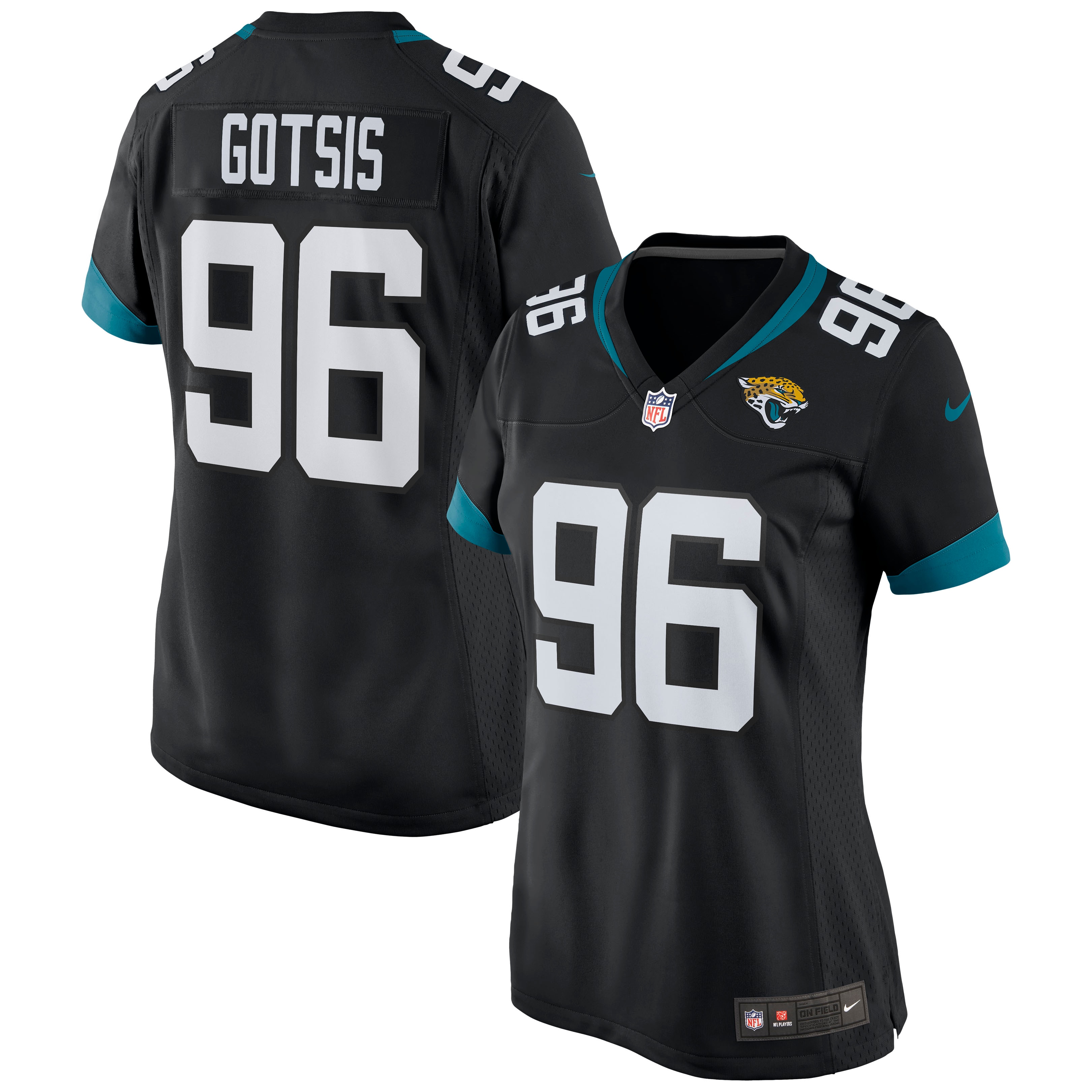 Women's Jacksonville Jaguars Adam Gotsis Black Game Jersey JS8528 Saliibo