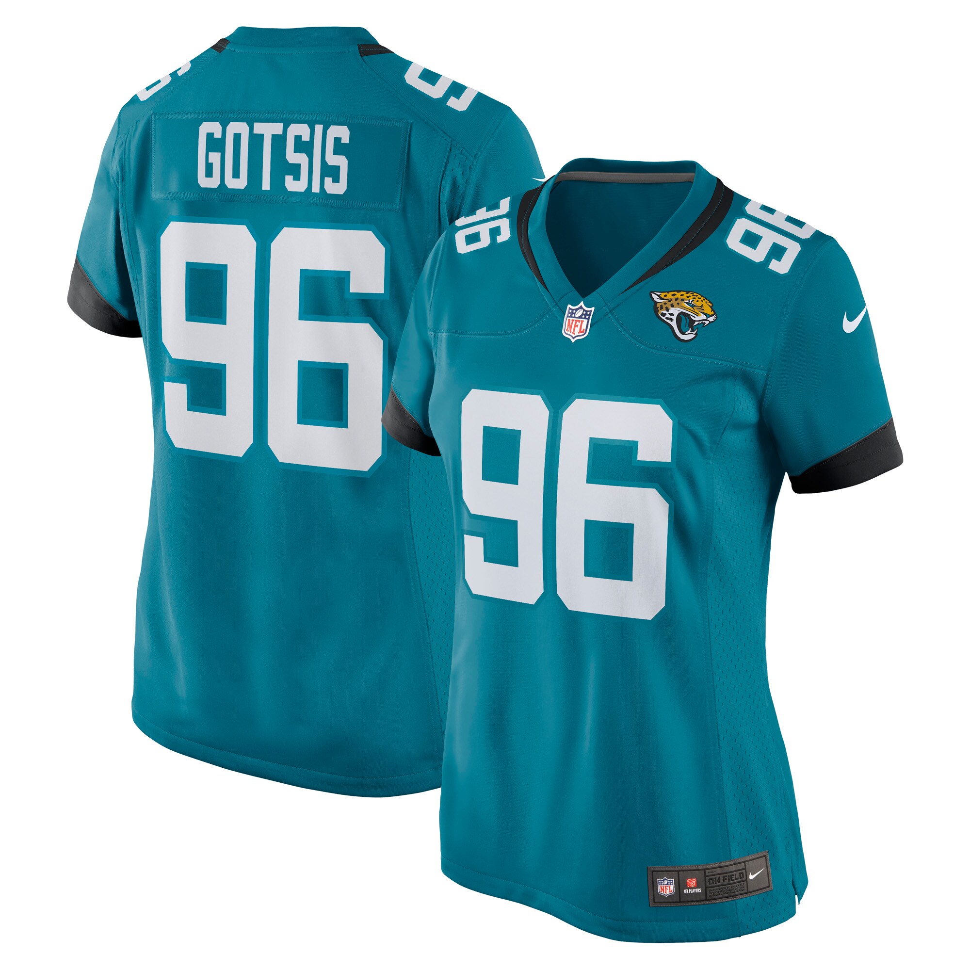 Women's Jacksonville Jaguars Adam Gotsis Teal Game Jersey JS4913 Saliibo