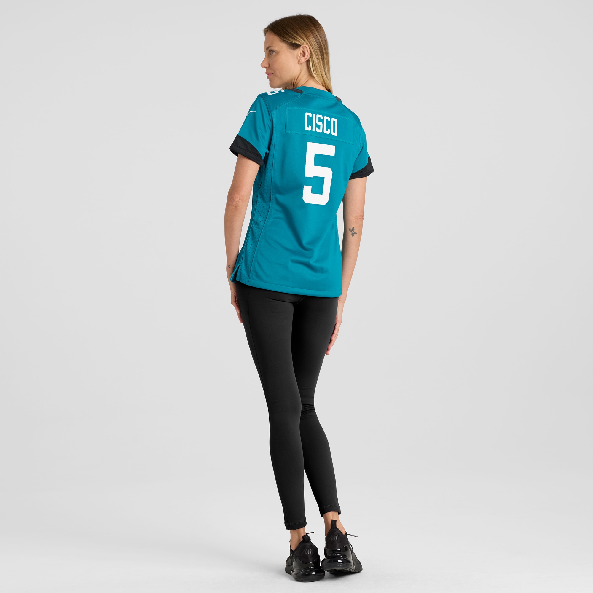 Women's Jacksonville Jaguars Andre Cisco Teal Game Player Jersey JS3743 Saliibo - Image 5