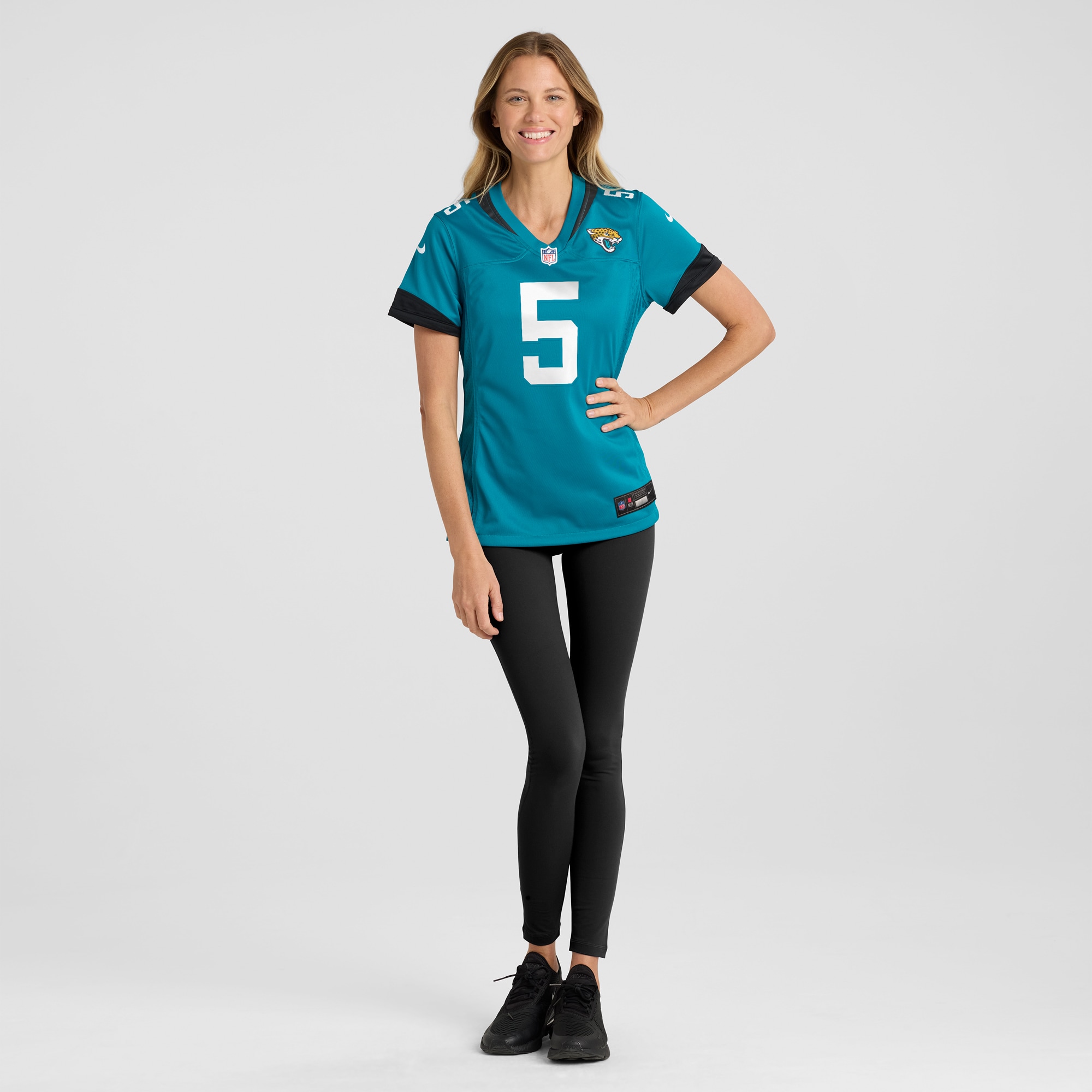 Women's Jacksonville Jaguars Andre Cisco Teal Game Player Jersey JS3743 Saliibo - Image 4