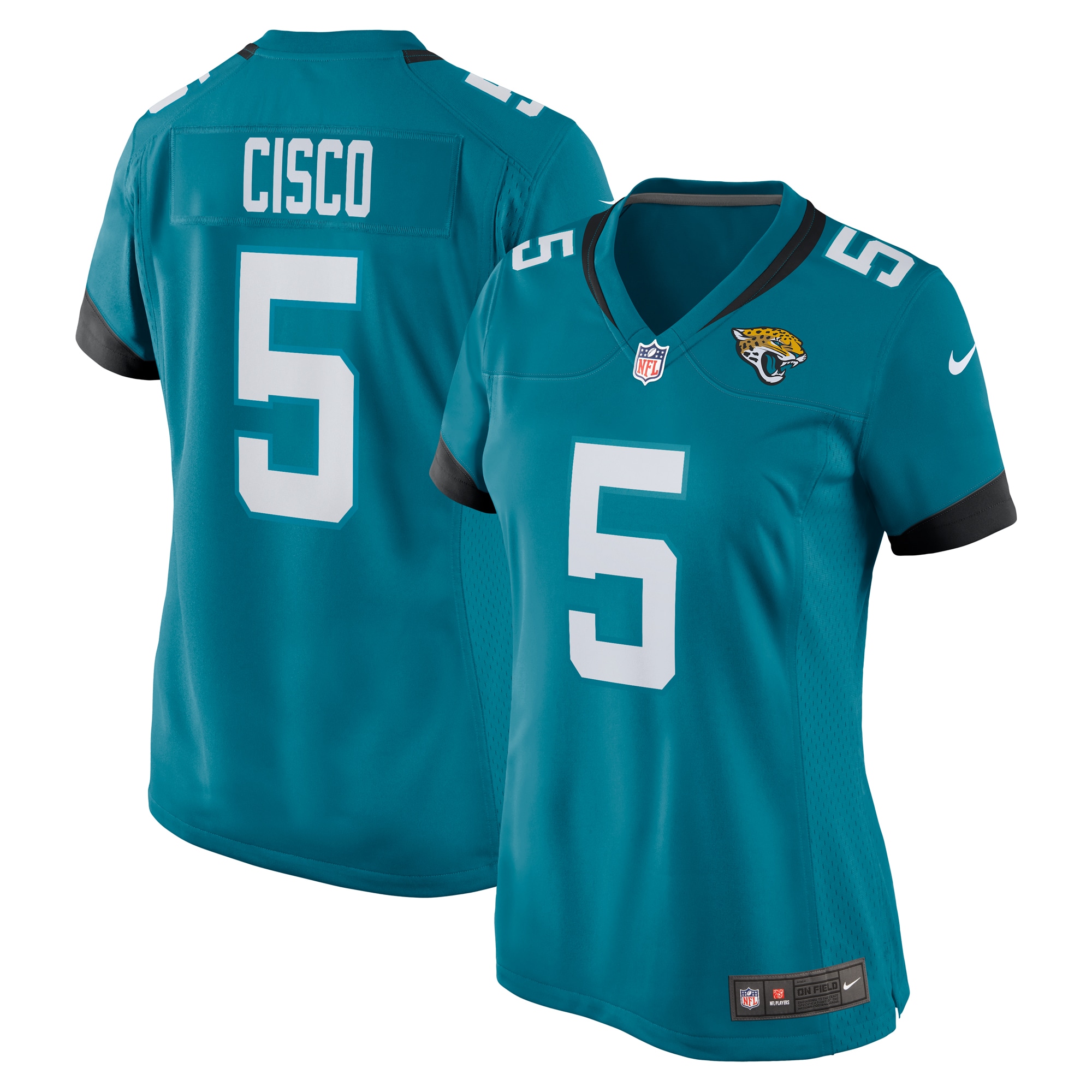 Women's Jacksonville Jaguars Andre Cisco Teal Game Player Jersey JS3743 Saliibo