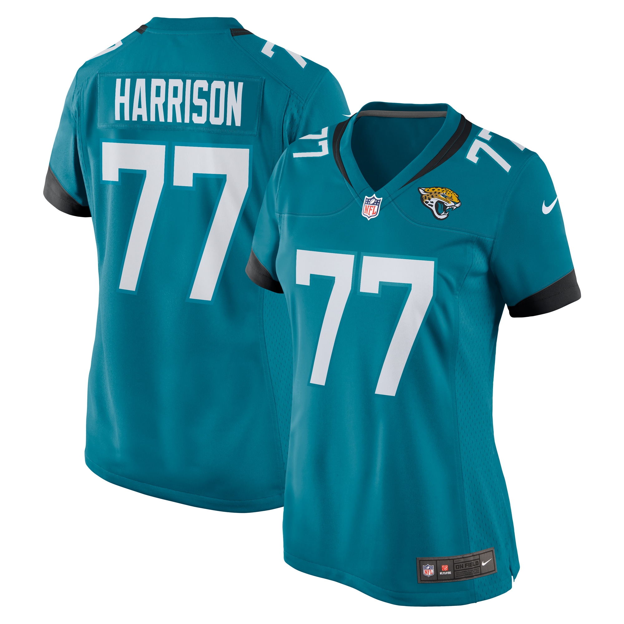 Women's Jacksonville Jaguars Anton Harrison Teal Team Game Jersey JS3299 Saliibo