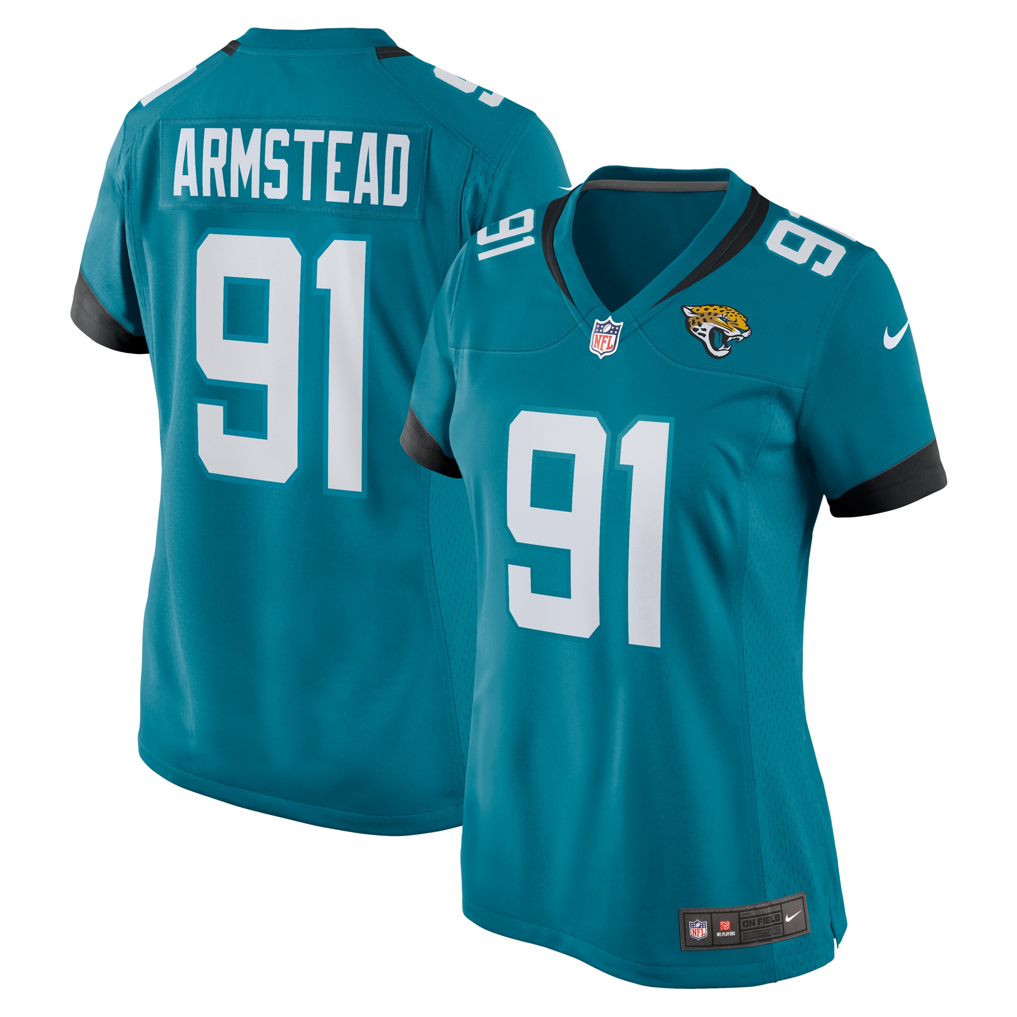 Women's Jacksonville Jaguars Arik Armstead Teal Team Game Jersey JS4480 Saliibo