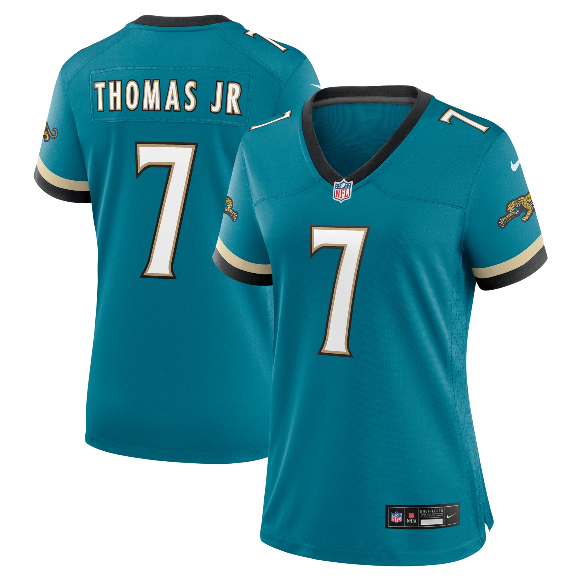Women's Jacksonville Jaguars Brian Thomas Jr. Teal Prowler Throwback Game Jersey JS8164 Saliibo