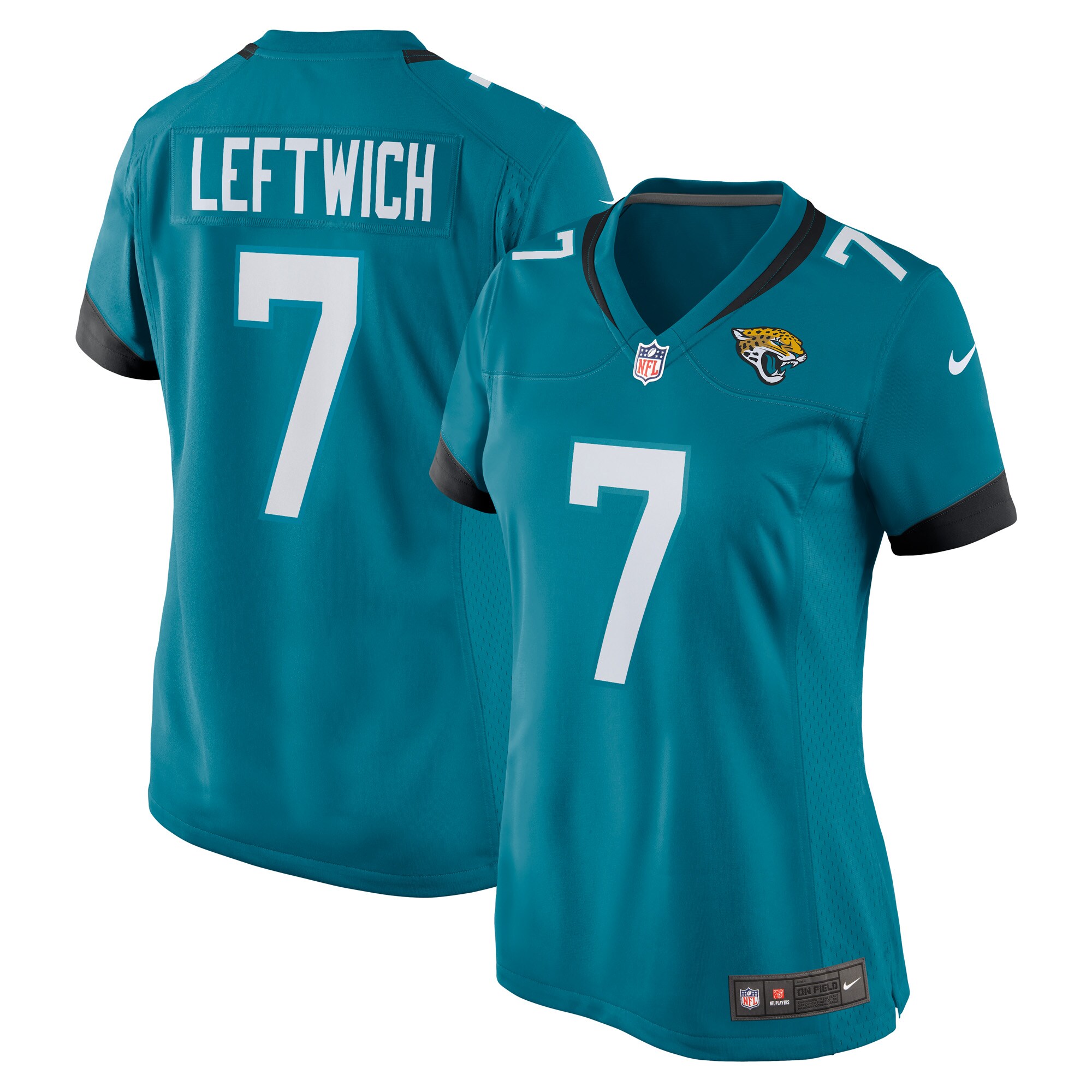 Women's Jacksonville Jaguars Byron Leftwich Teal Retired Player Game Jersey JS9911 Saliibo