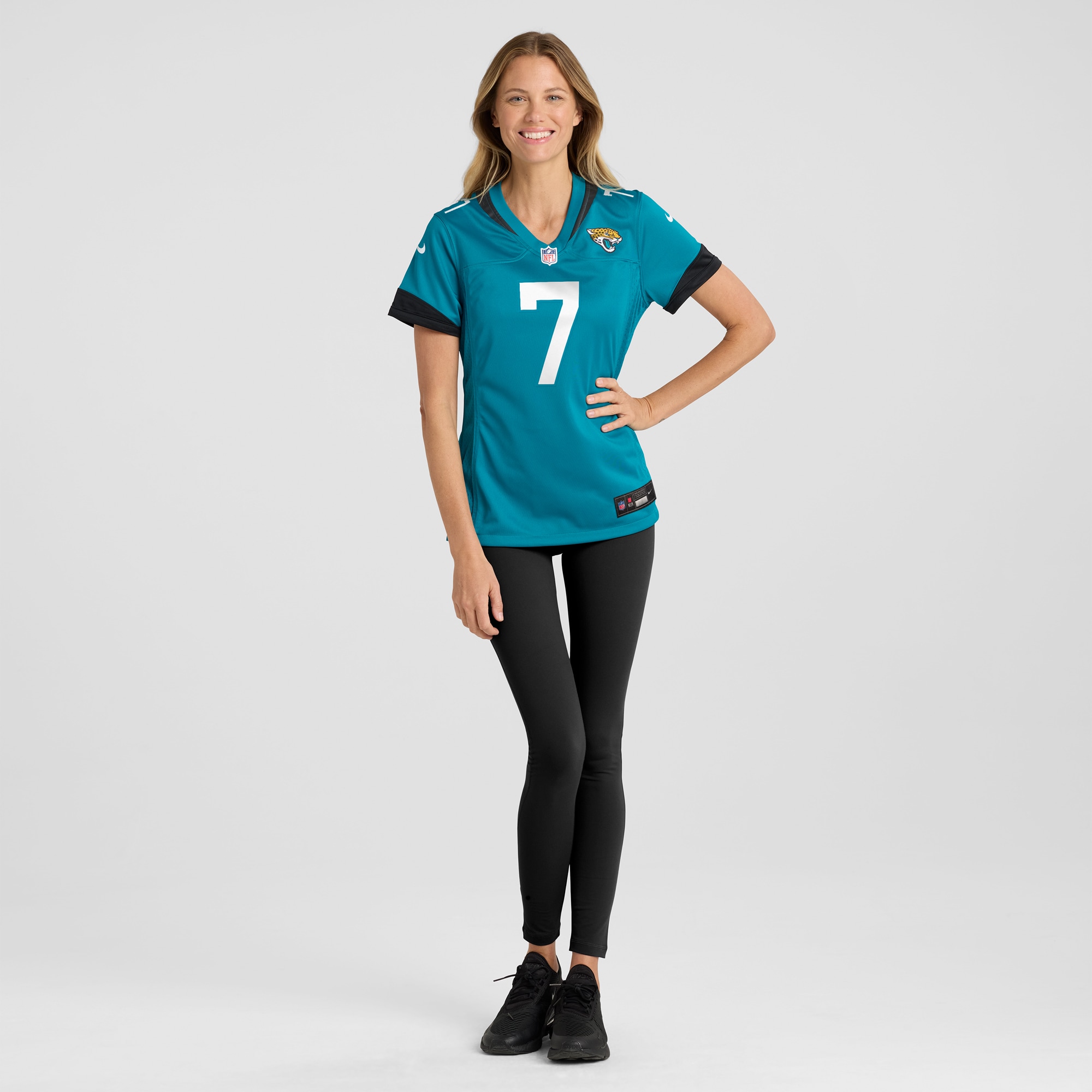 Women's Jacksonville Jaguars Byron Leftwich Teal Retired Player Game Jersey JS9911 Saliibo - Image 4