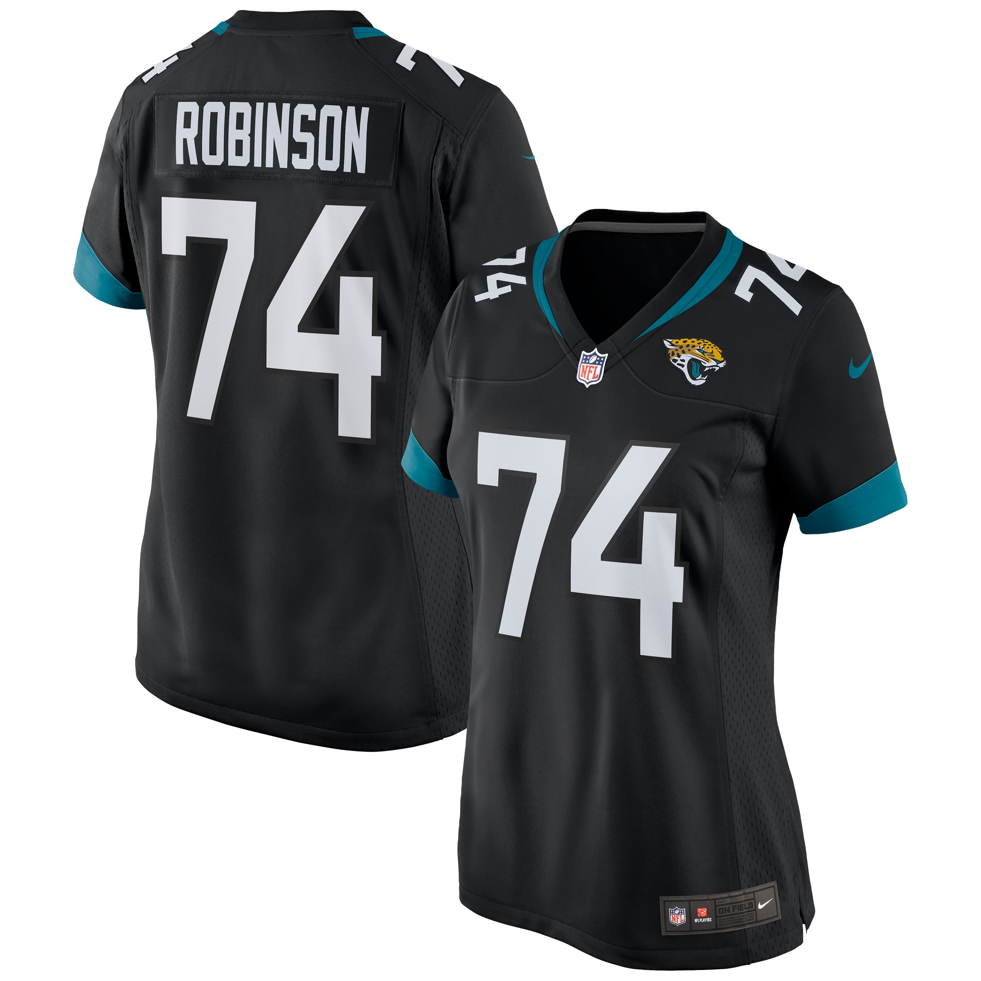 Women's Jacksonville Jaguars Cam Robinson Black Game Jersey JS7411 Saliibo