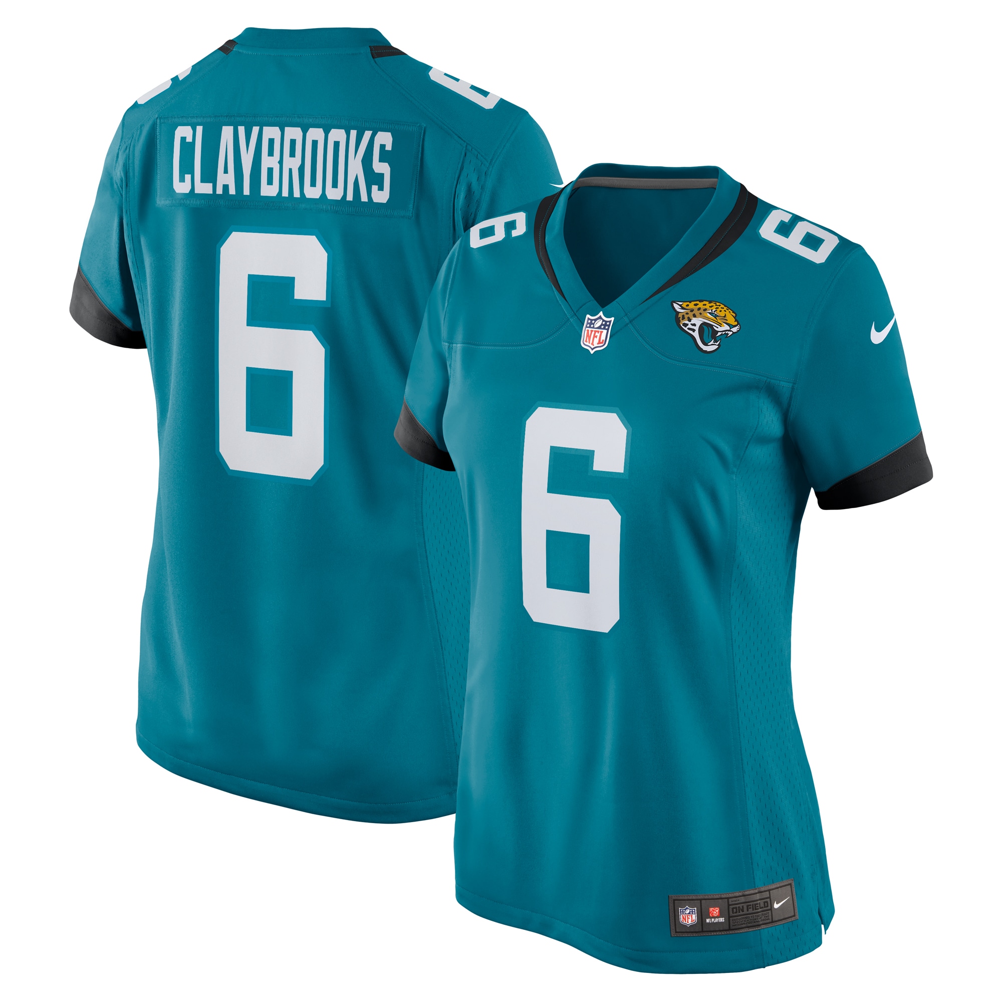 Women's Jacksonville Jaguars Chris Claybrooks Teal Game Player Jersey JS1430 Saliibo