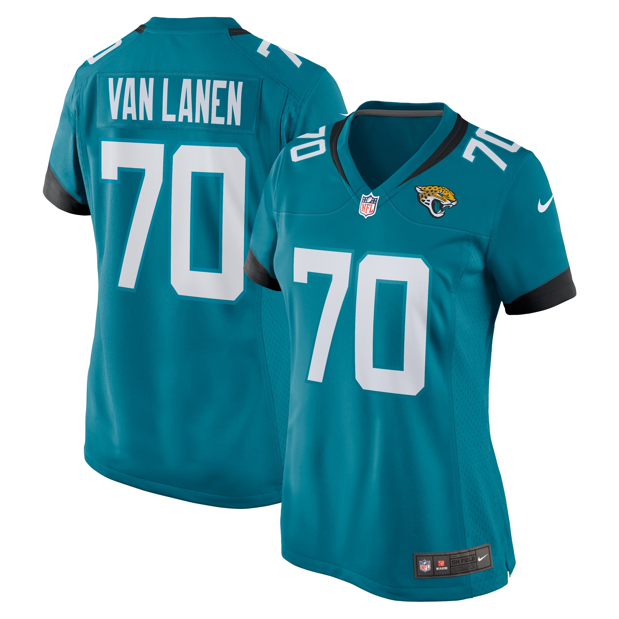 Women's Jacksonville Jaguars Cole Van Lanen Teal Game Player Jersey JS5466 Saliibo
