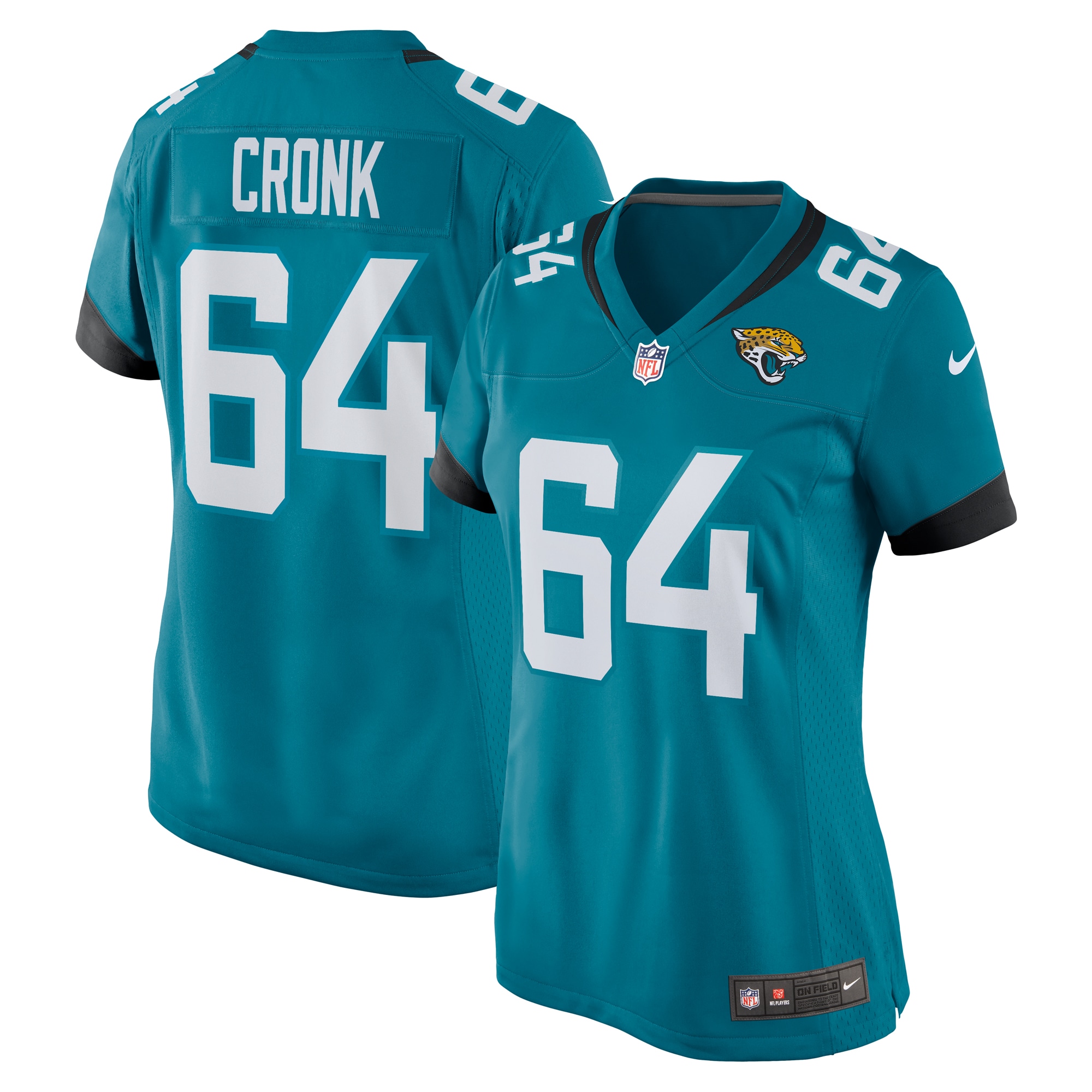 Women's Jacksonville Jaguars Coy Cronk Teal Game Player Jersey JS6146 Saliibo