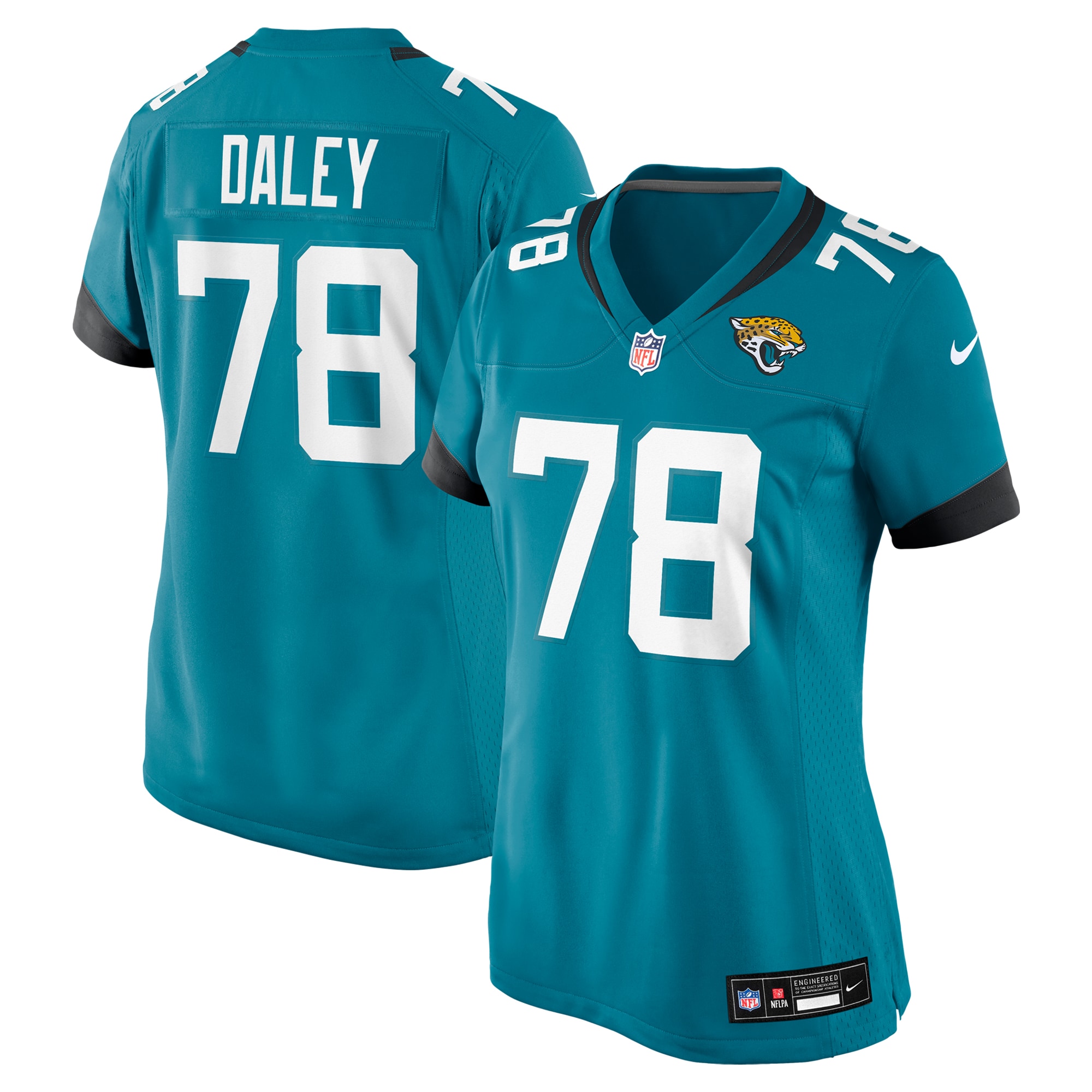 Women's Jacksonville Jaguars Dennis Daley Teal Game Jersey JS3822 Saliibo
