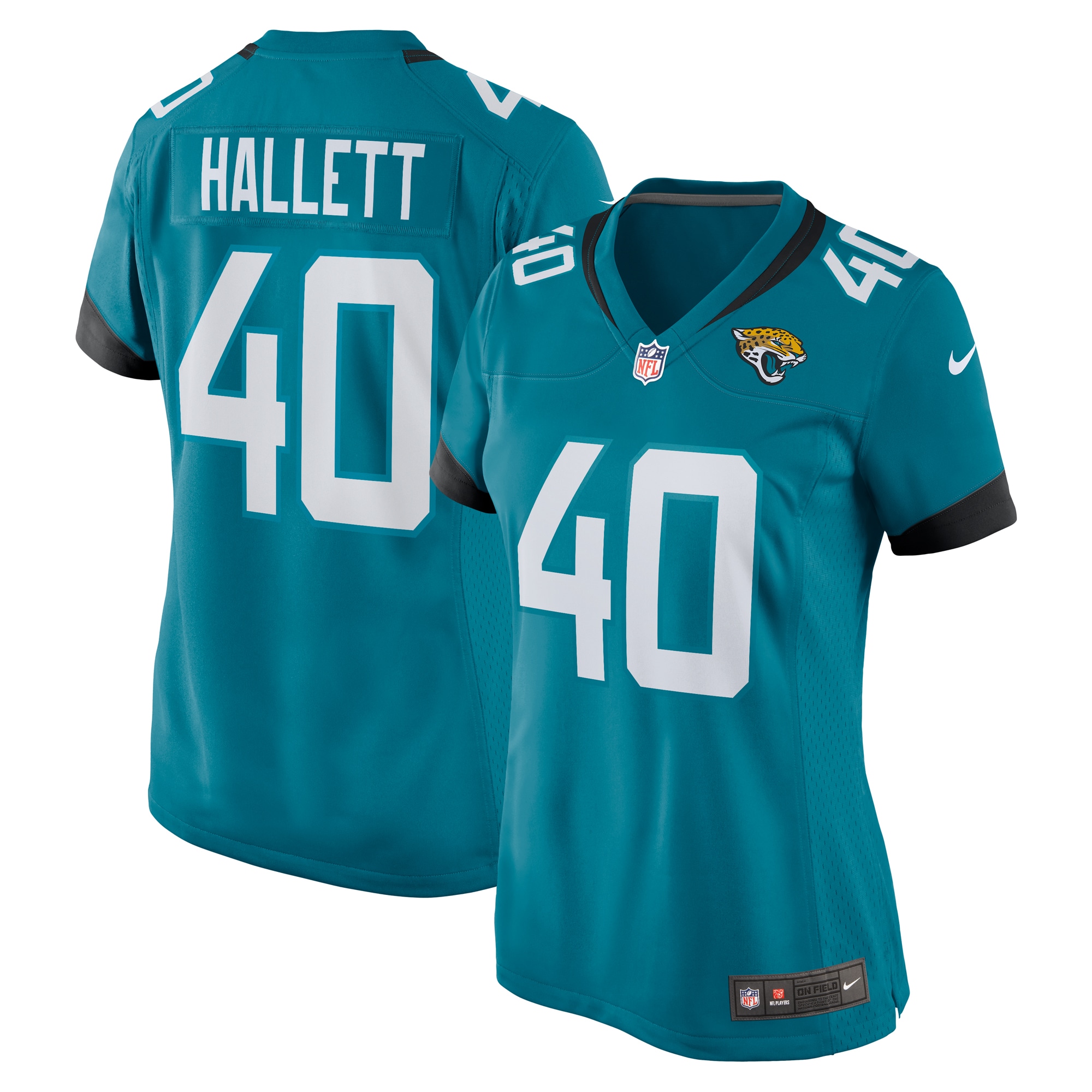 Women's Jacksonville Jaguars Erick Hallett Teal Game Jersey JS8764 Saliibo