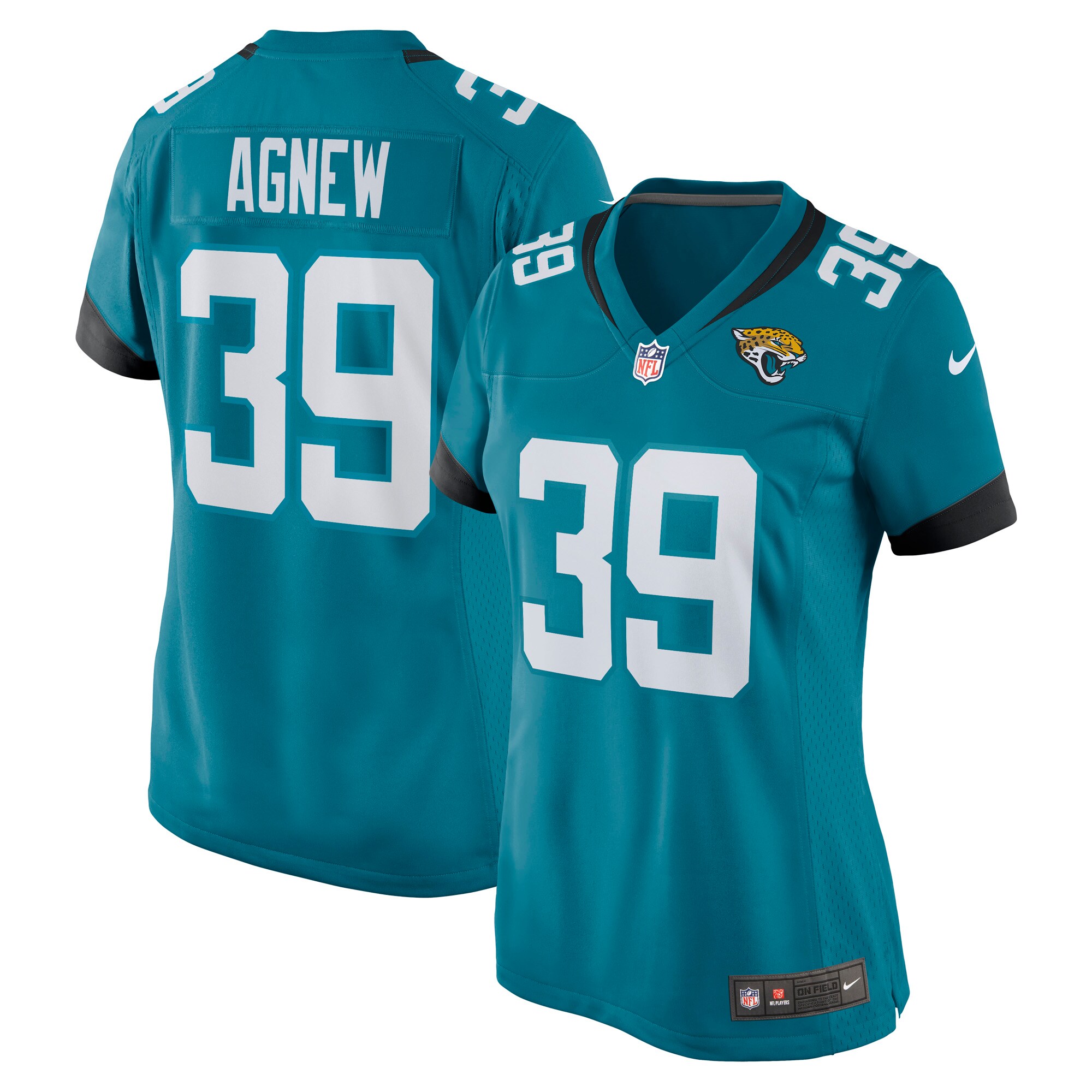 Women's Jacksonville Jaguars Jamal Agnew Teal Game Jersey JS4300 Saliibo