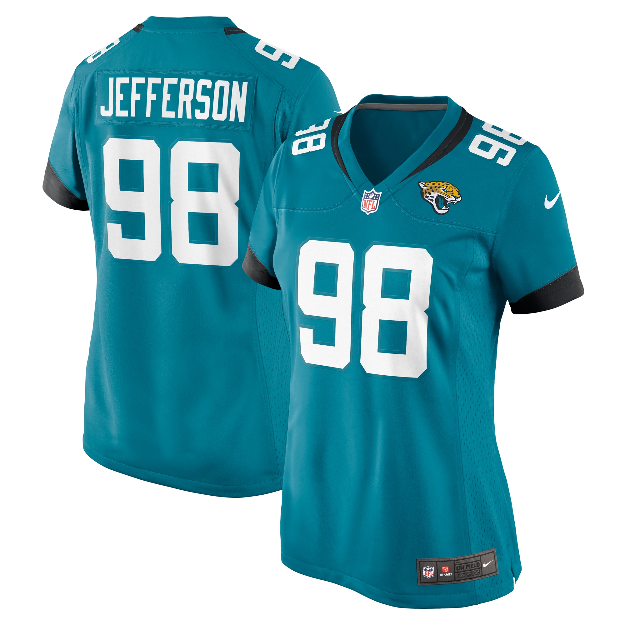 Women's Jacksonville Jaguars Jefferson Teal Game Jersey JS1221 Saliibo