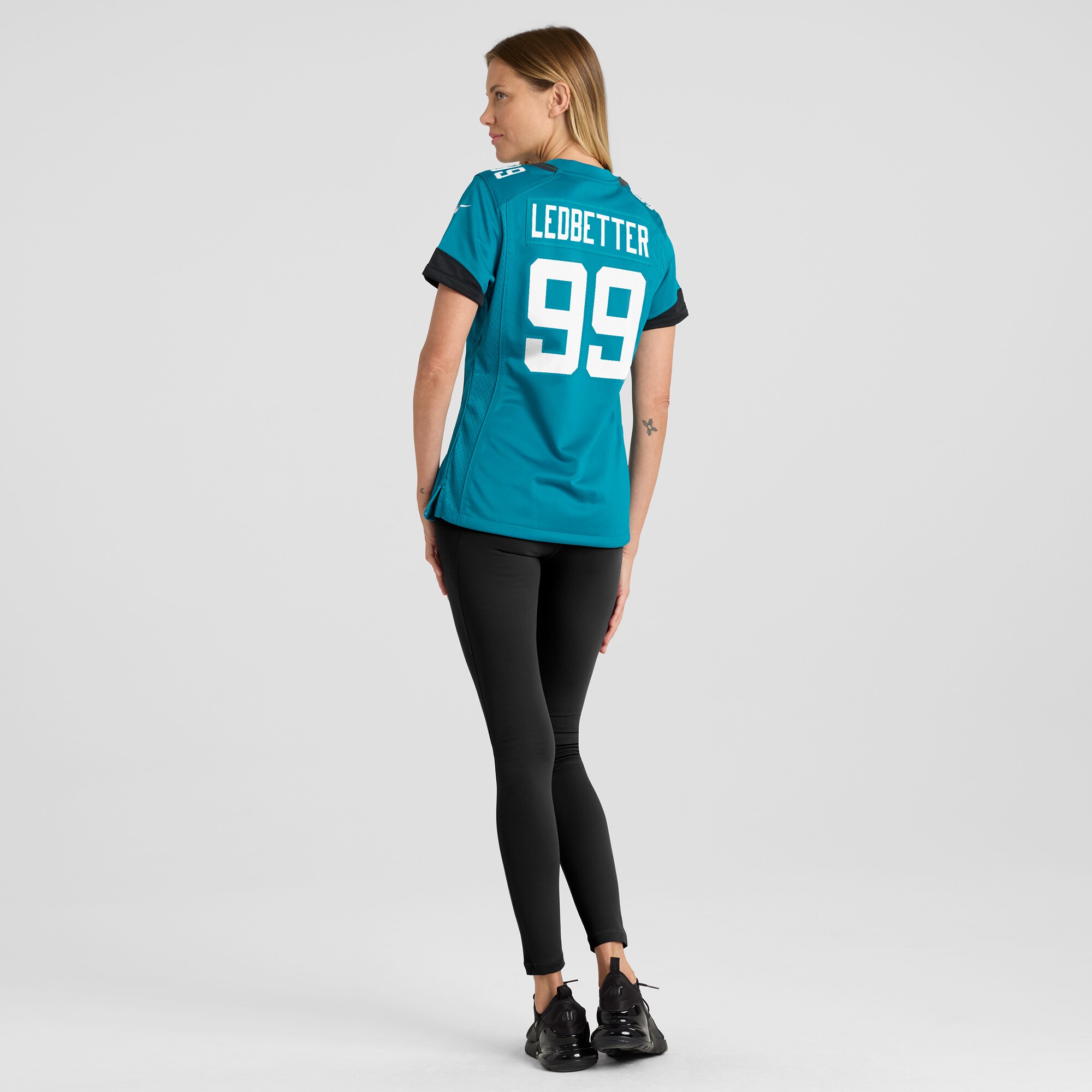 Women's Jacksonville Jaguars Jeremiah Ledbetter Teal Home Game Player Jersey JS3918 Saliibo - Image 5