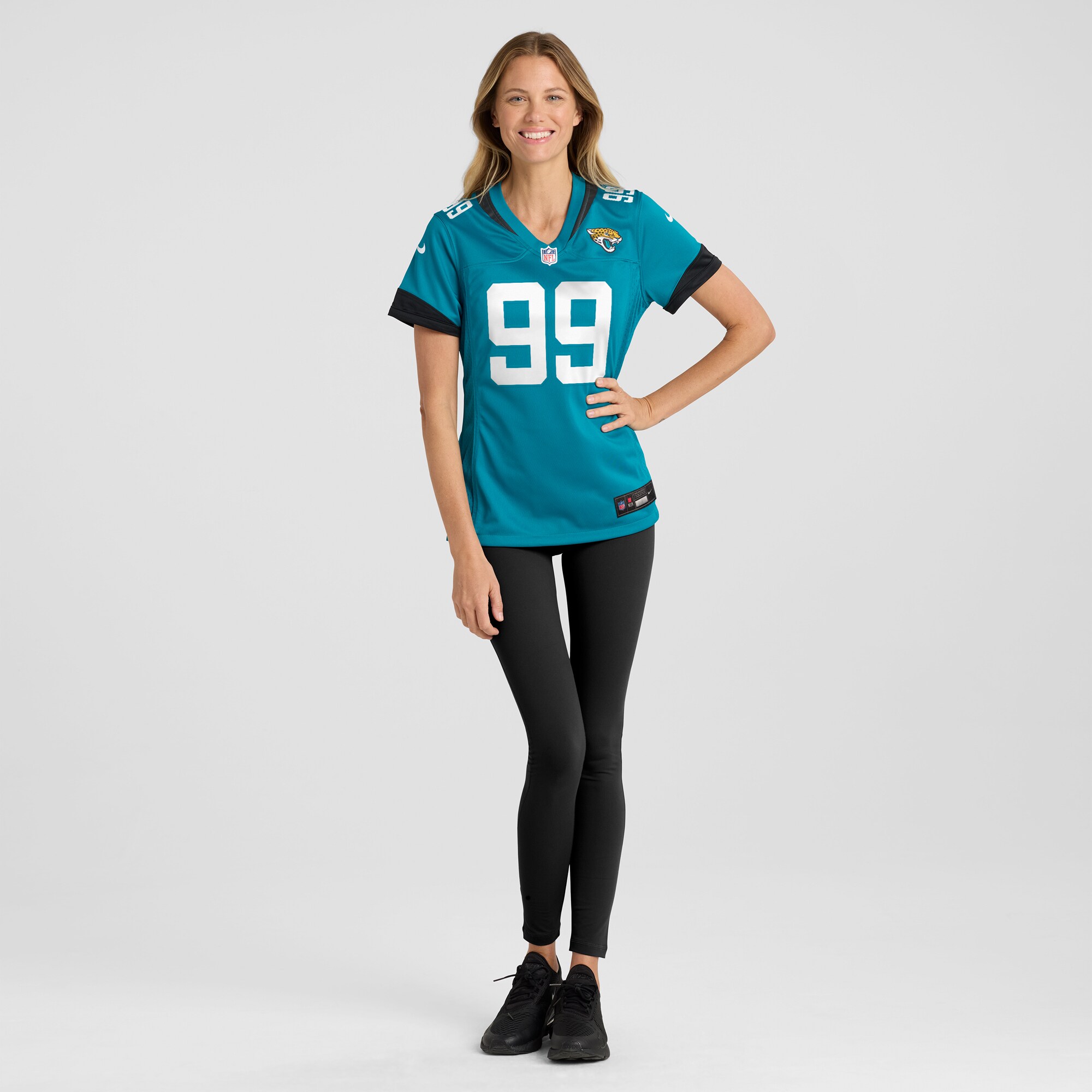 Women's Jacksonville Jaguars Jeremiah Ledbetter Teal Home Game Player Jersey JS3918 Saliibo - Image 4