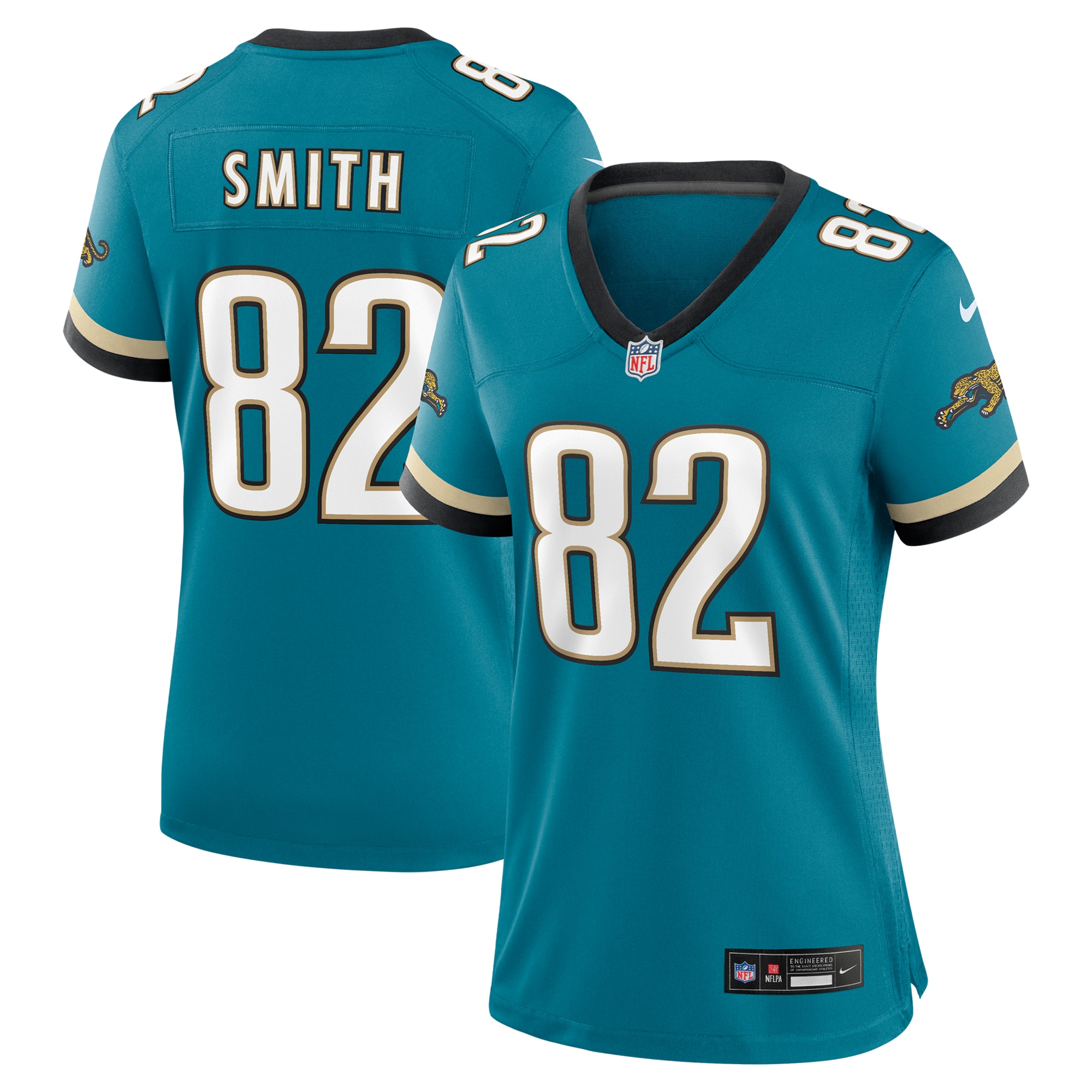 Women's Jacksonville Jaguars Jimmy Smith Teal Prowler Throwback Retired Player Game Jersey JS4795 Saliibo