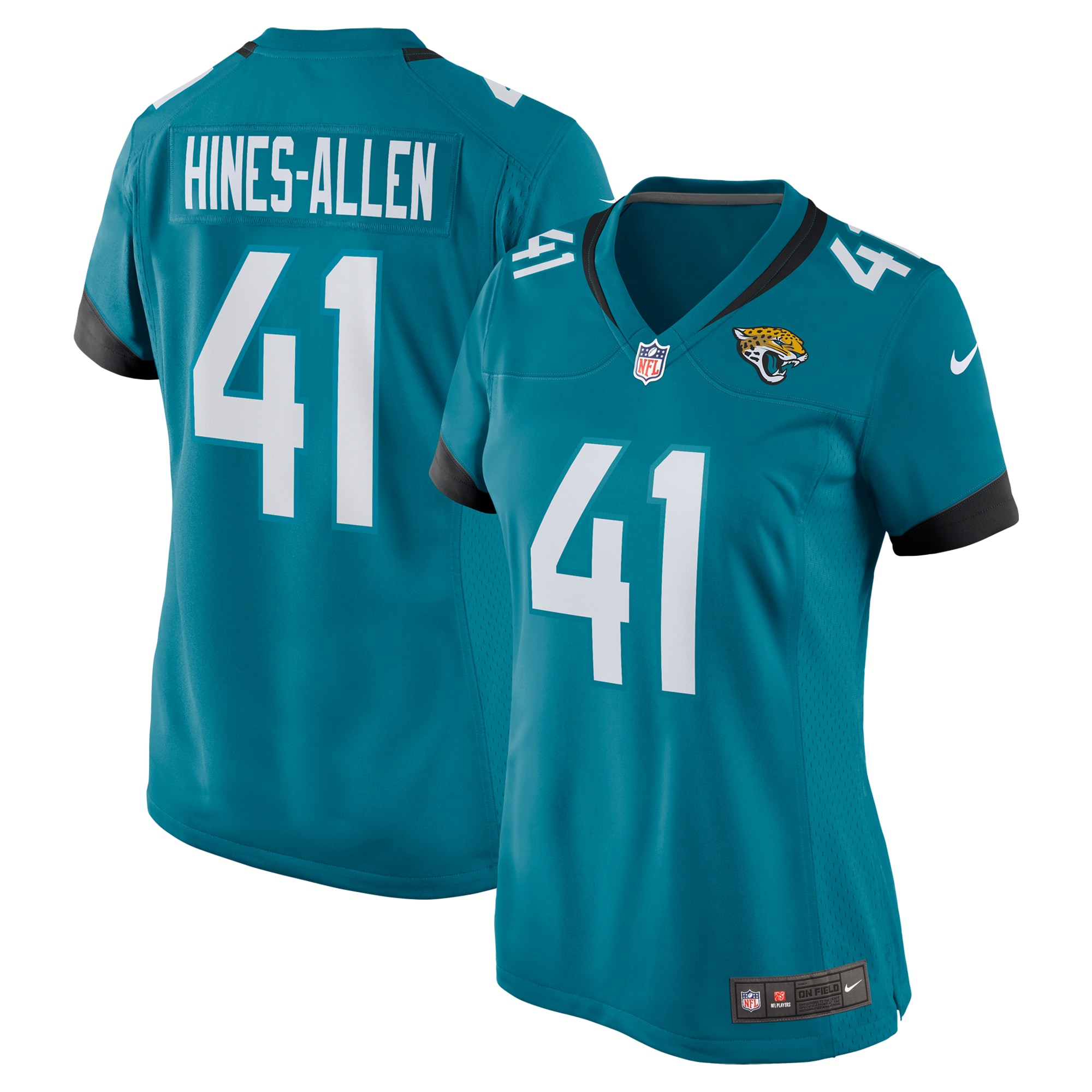 Women's Jacksonville Jaguars Josh Hines-Allen Teal Player Game Jersey JS6753 Saliibo