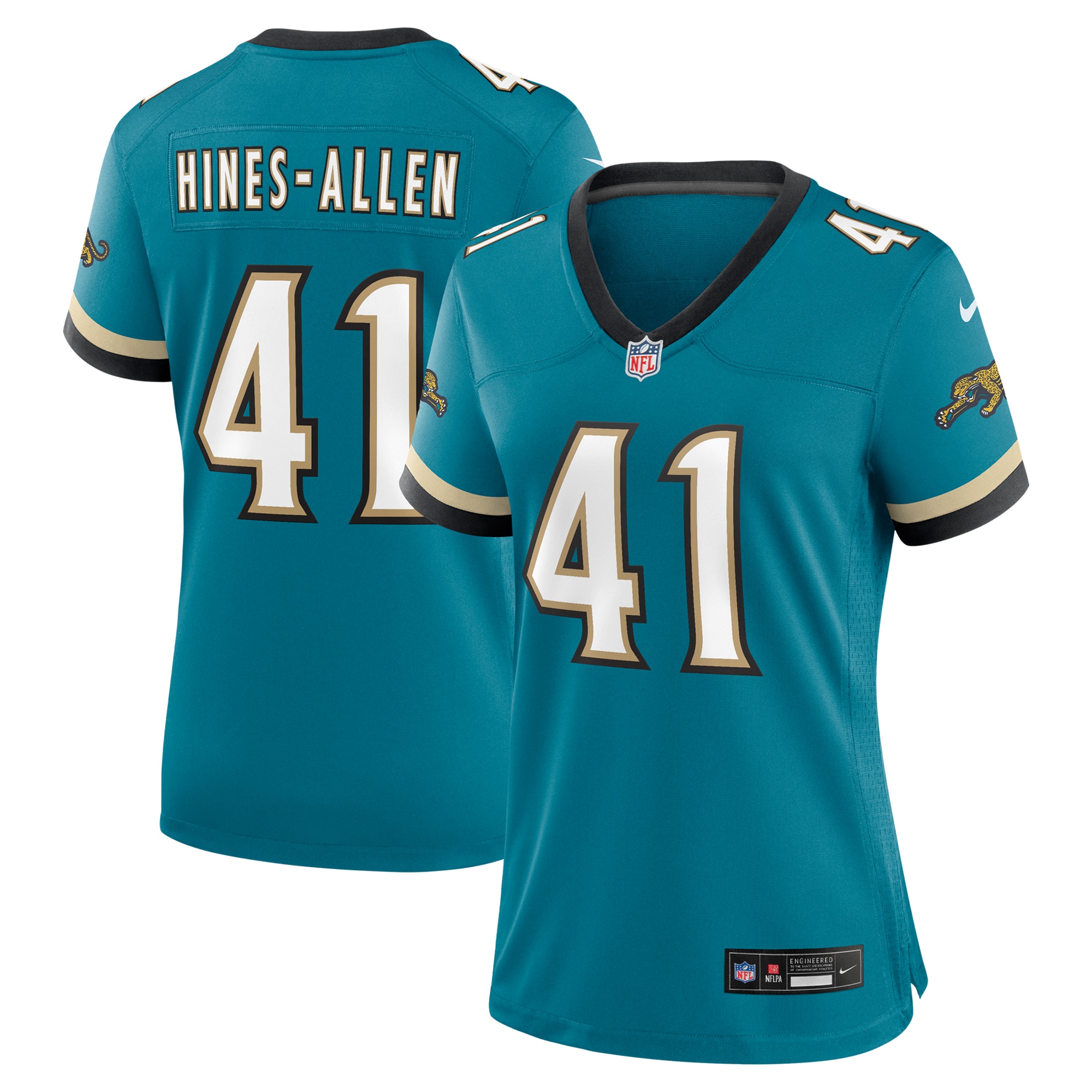 Women's Jacksonville Jaguars Josh Hines-Allen Teal Prowler Throwback Game Jersey JS4012 Saliibo