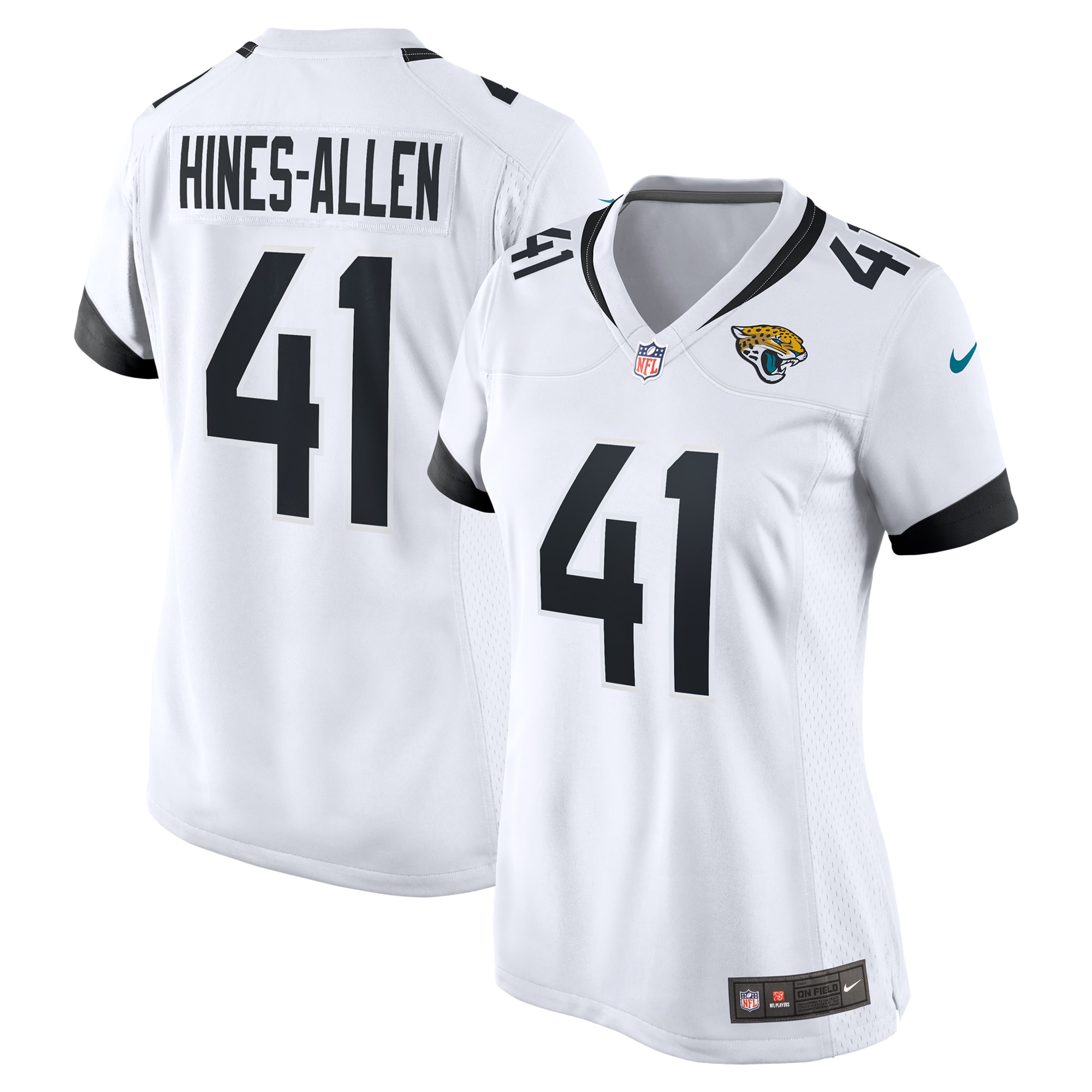 Women's Jacksonville Jaguars Josh Hines-Allen White Player Game Jersey JS3472 Saliibo