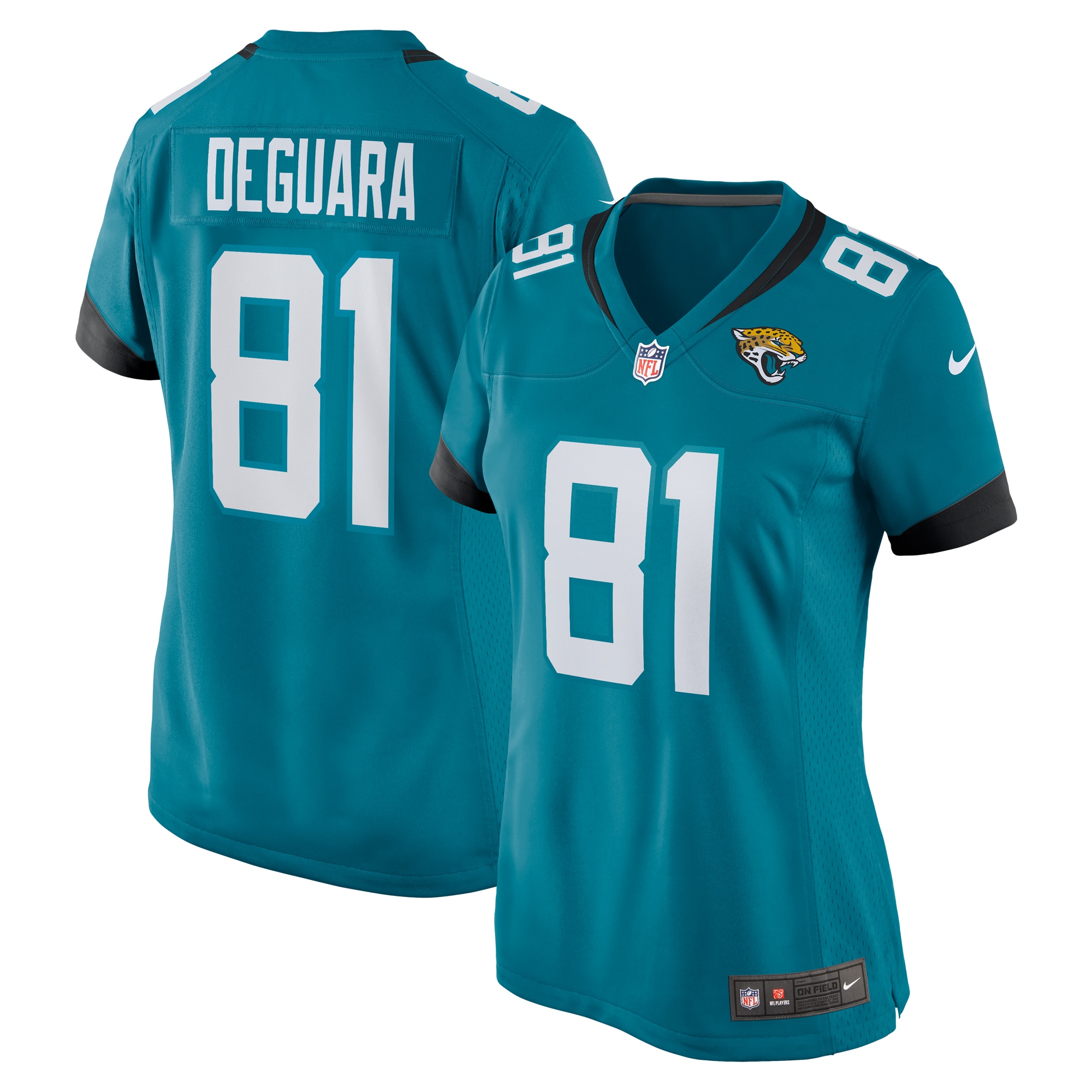 Women's Jacksonville Jaguars Josiah Deguara Teal Team Game Jersey JS6474 Saliibo