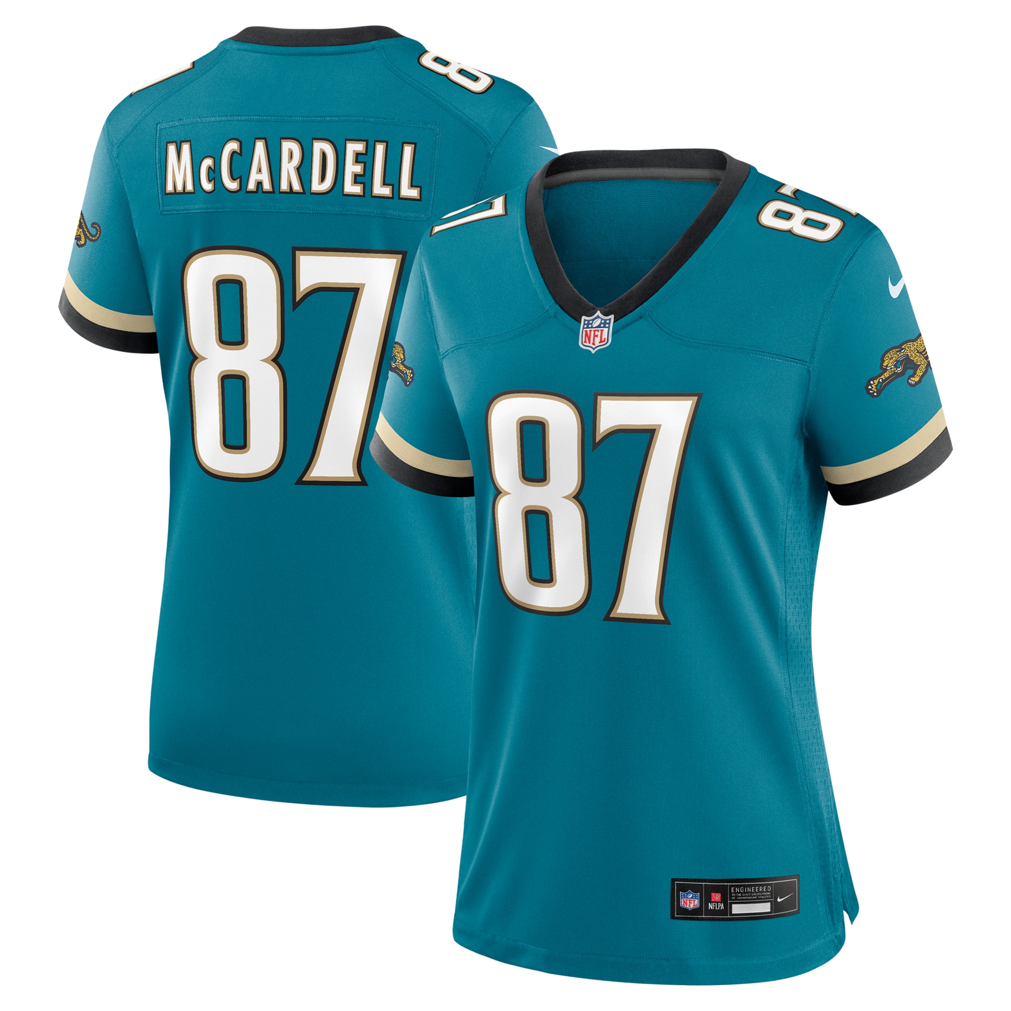 Women's Jacksonville Jaguars Keenan McCardell Teal Prowler Throwback Retired Player Game Jersey JS8484 Saliibo