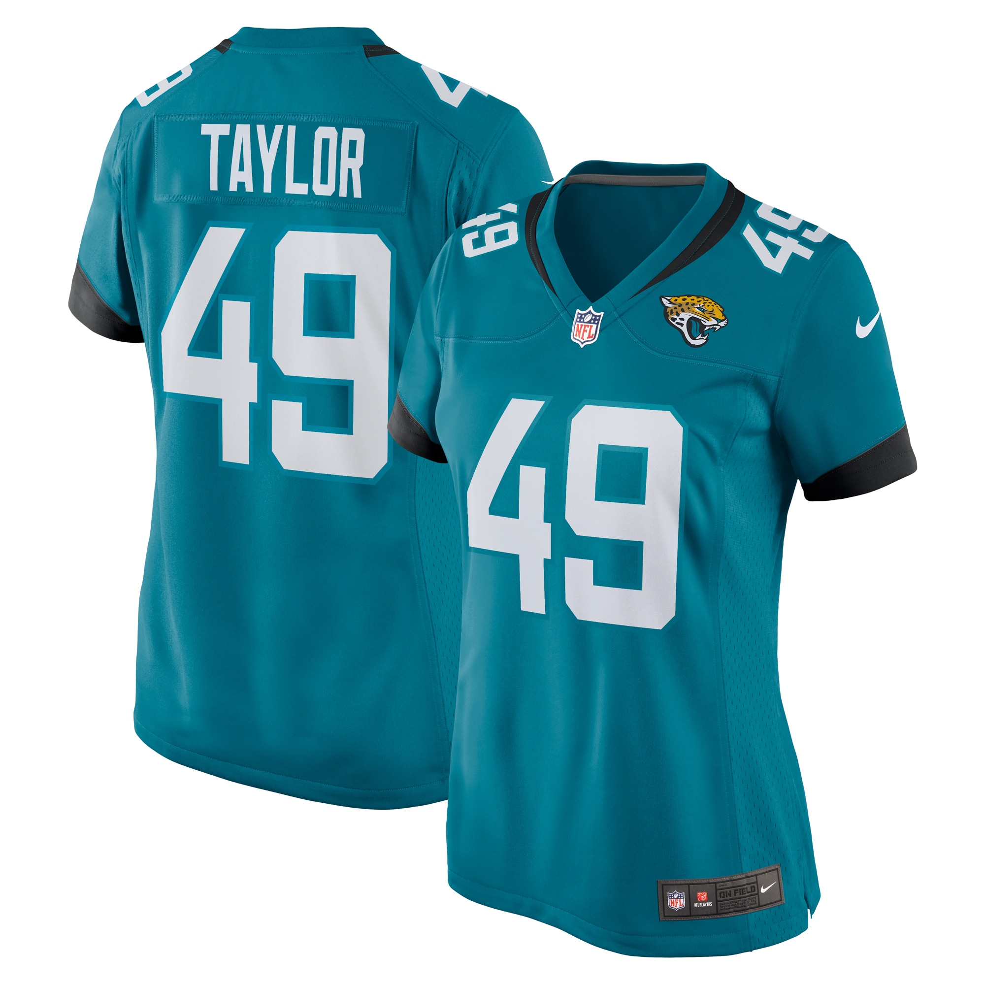 Women's Jacksonville Jaguars Leonard Taylor Teal Game Jersey JS5466 Saliibo