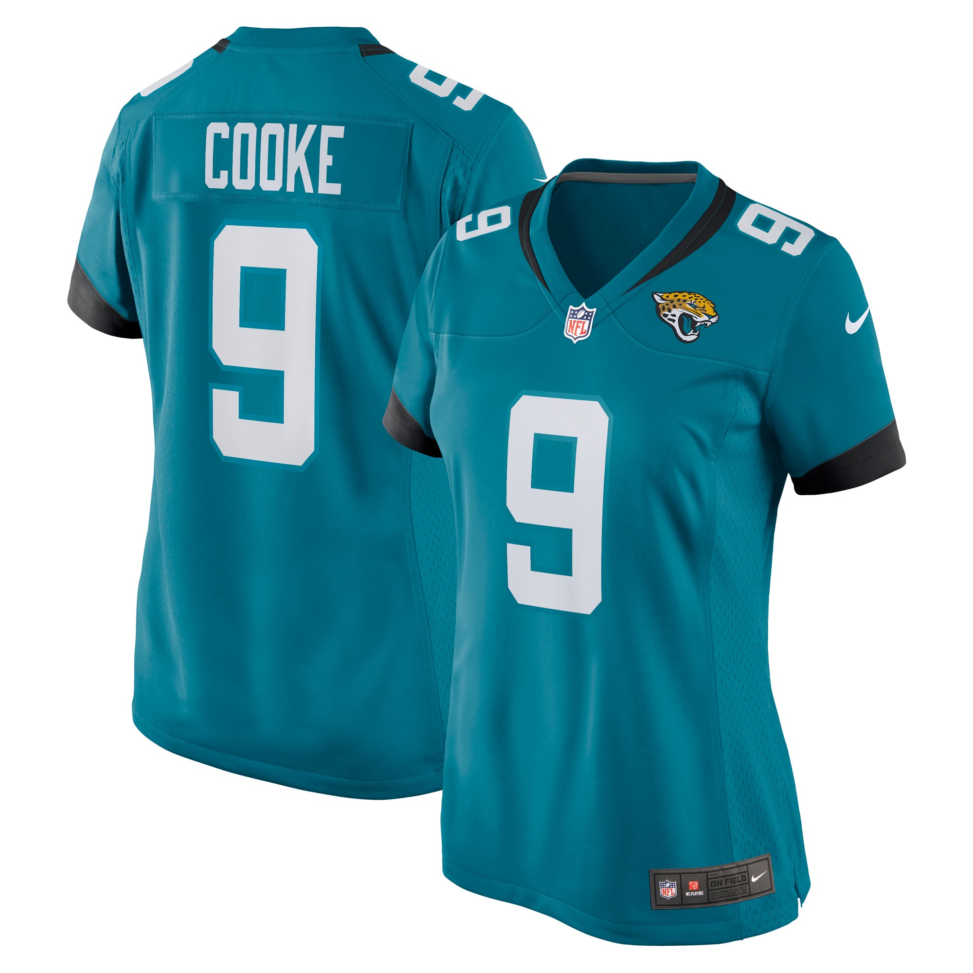 Women's Jacksonville Jaguars Logan Cooke Teal Game Jersey JS7447 Saliibo