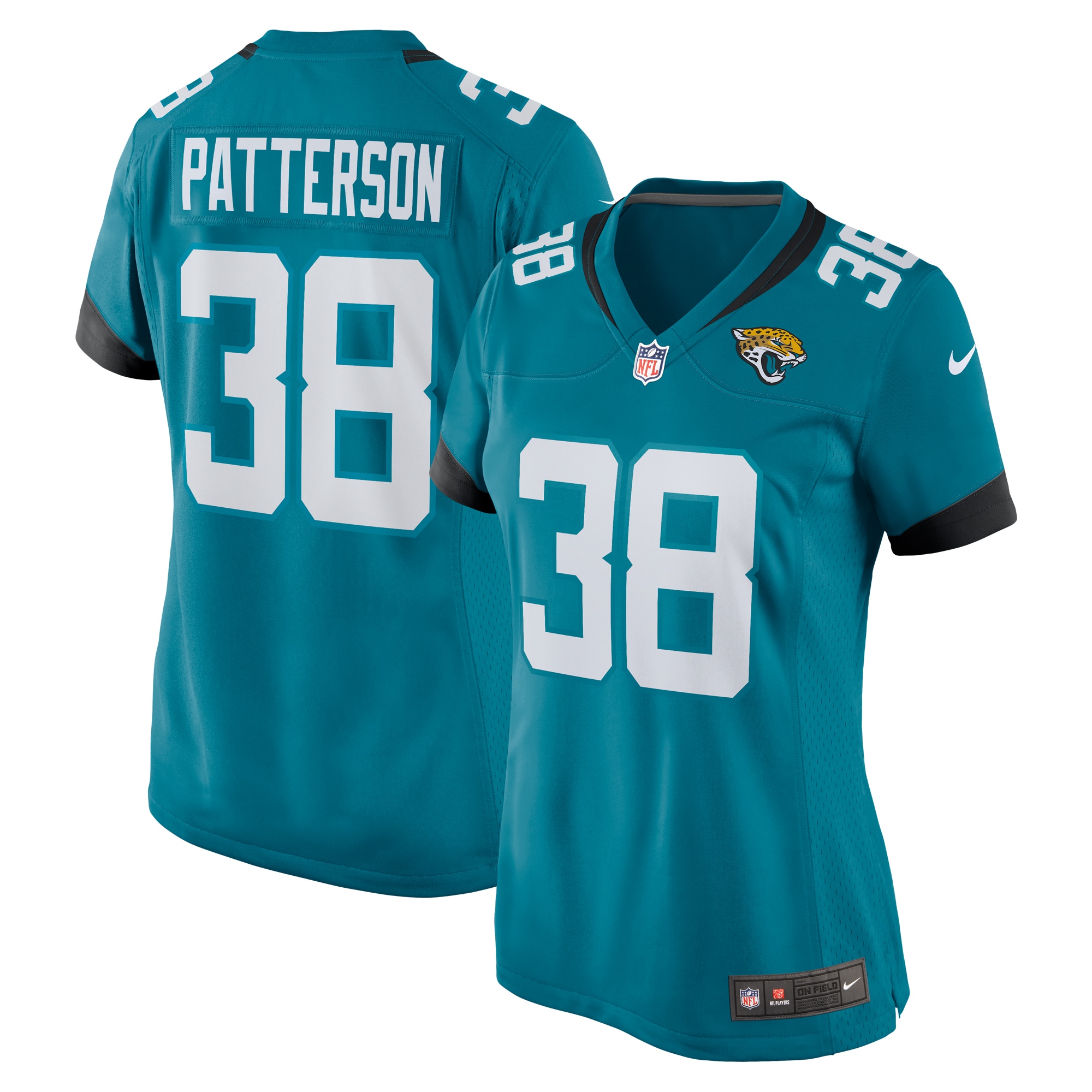 Women's Jacksonville Jaguars Riley Patterson Teal Team Game Jersey JS9301 Saliibo
