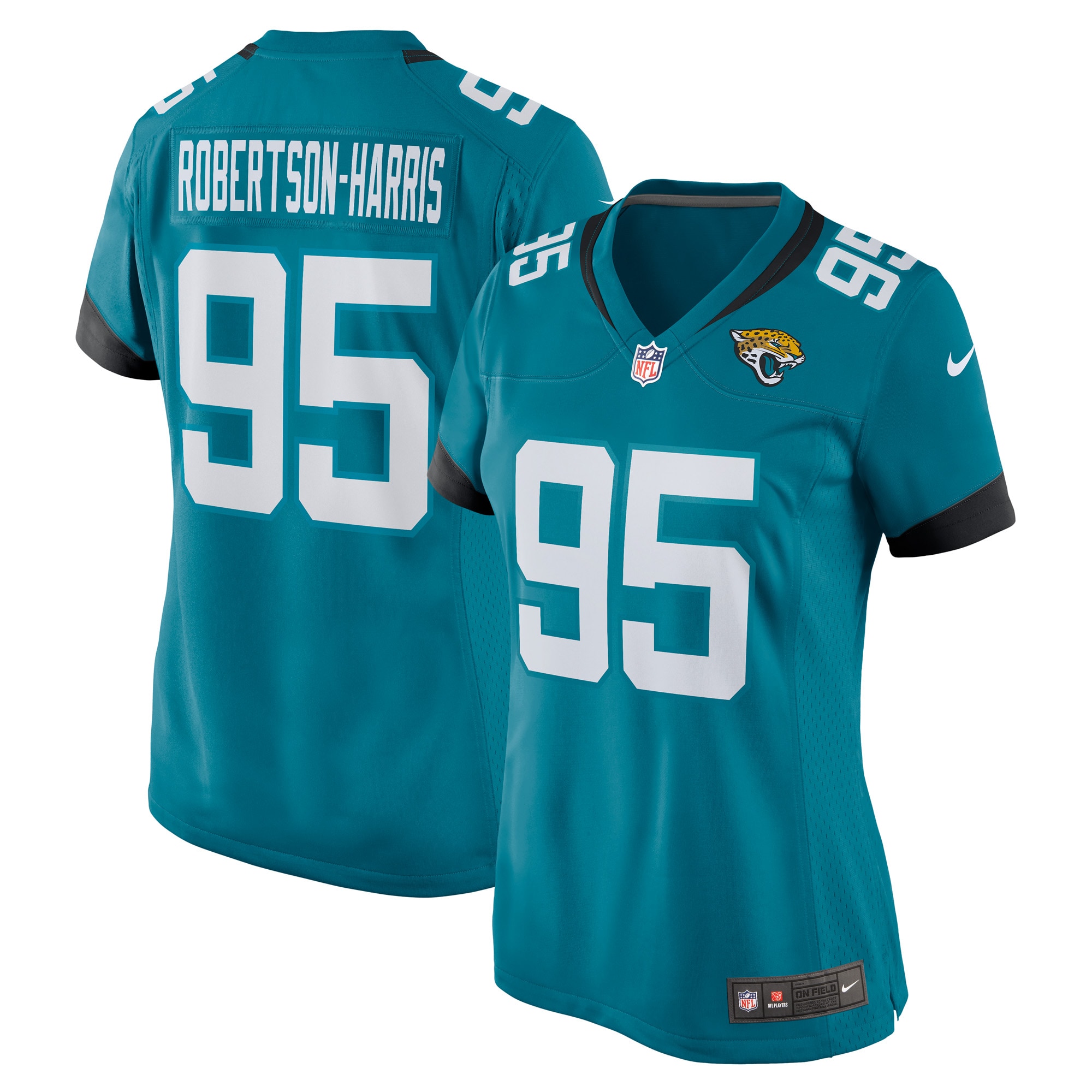 Women's Jacksonville Jaguars Roy Robertson-Harris Teal Game Jersey JS7765 Saliibo