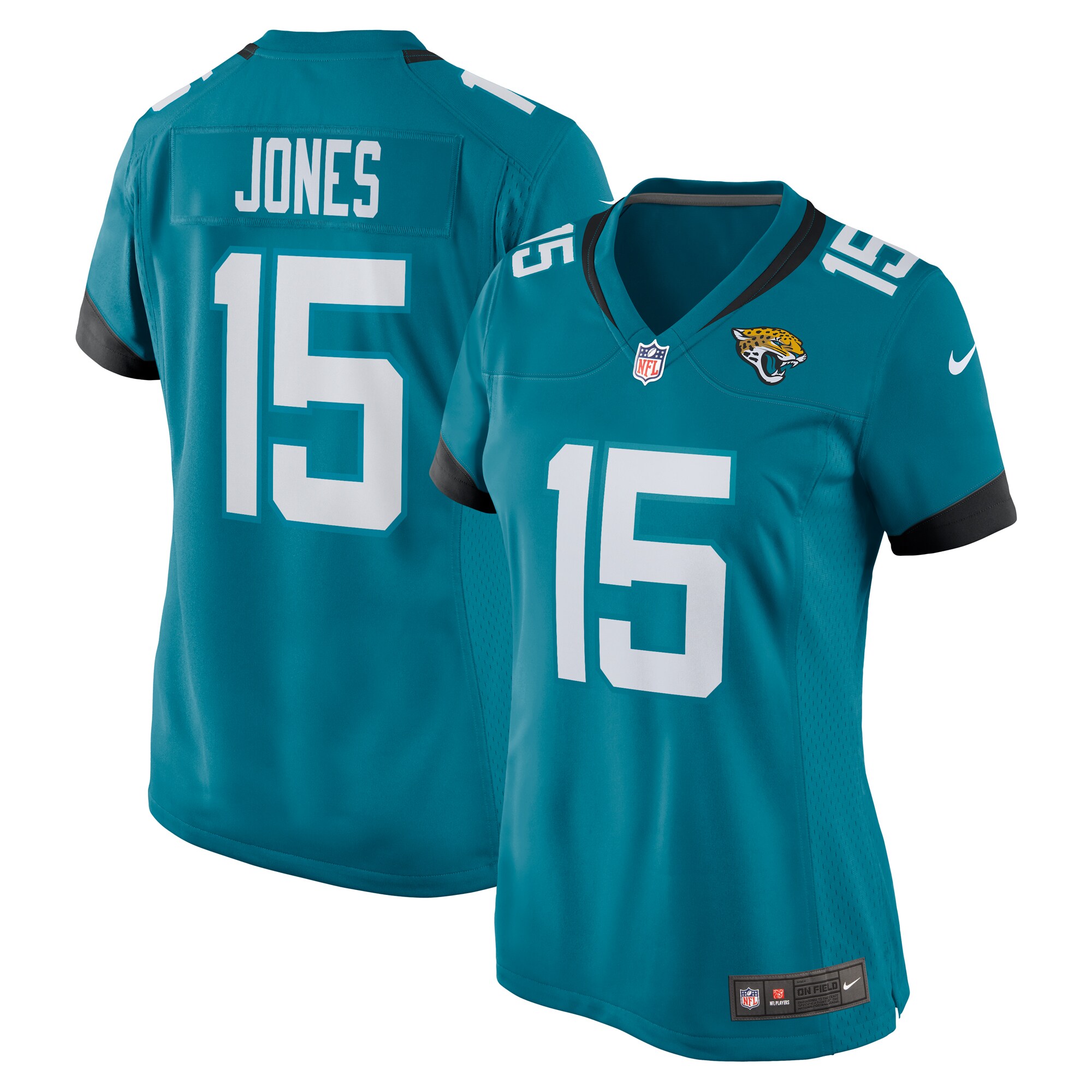 Women's Jacksonville Jaguars Tim Jones Teal Game Player Jersey JS1235 Saliibo