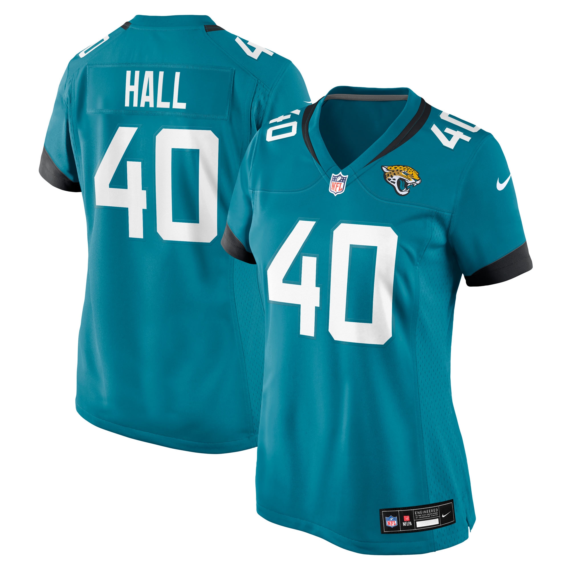 Women's Jacksonville Jaguars Tyler Hall Teal Team Game Jersey JS5101 Saliibo