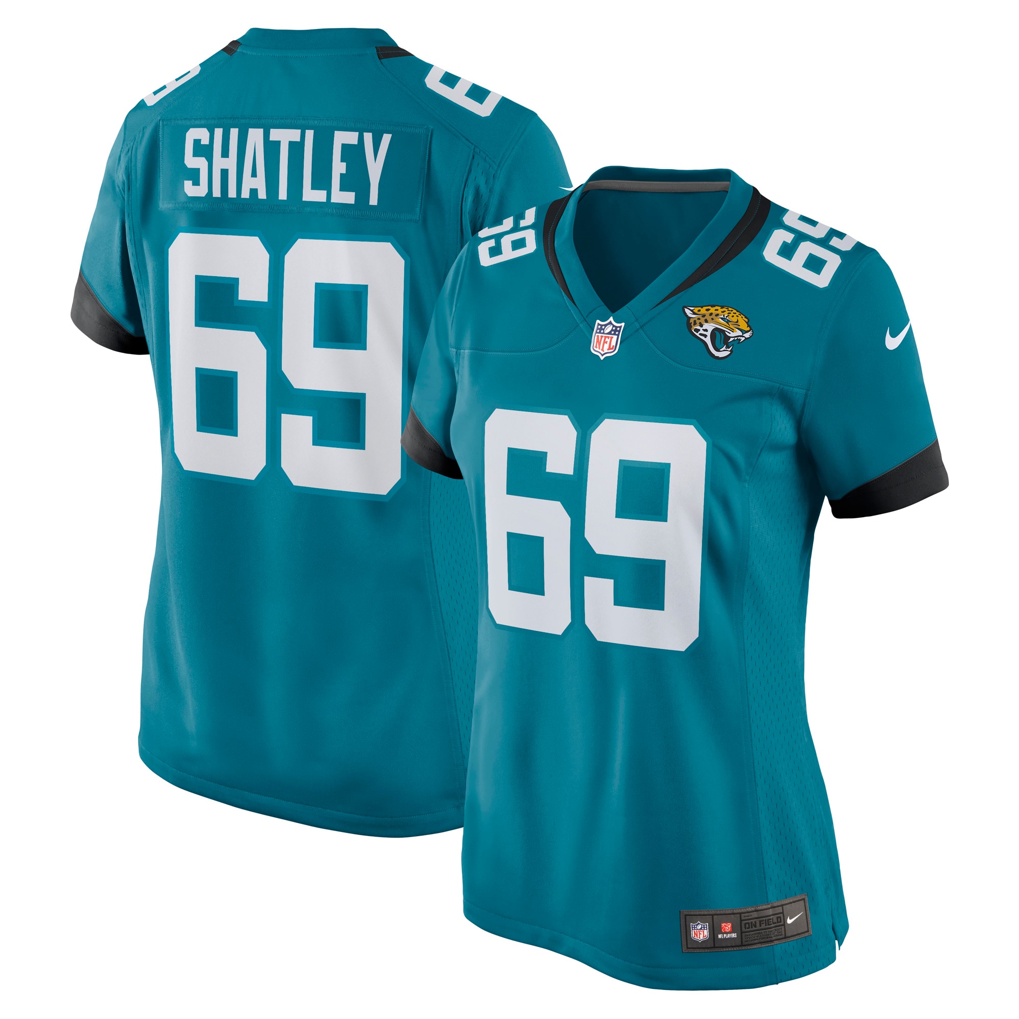 Women's Jacksonville Jaguars Tyler Shatley Teal Game Jersey JS3206 Saliibo