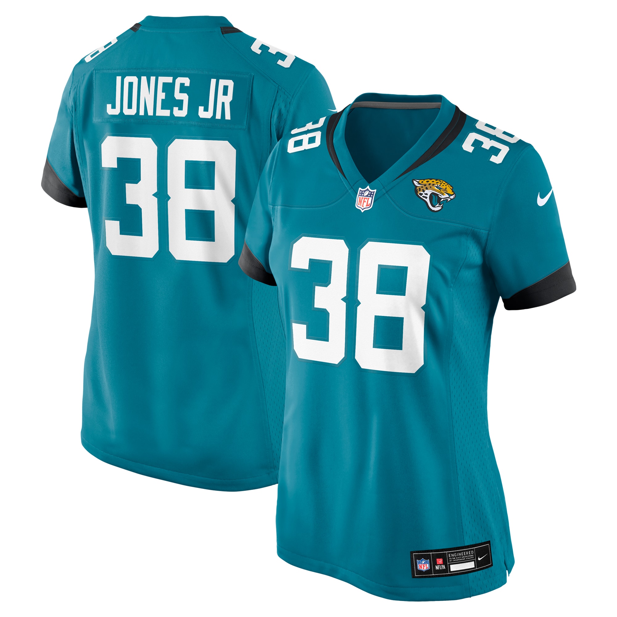 Women's Jacksonville Jaguars Velus Jones Jr. Teal Game Jersey JS1262 Saliibo