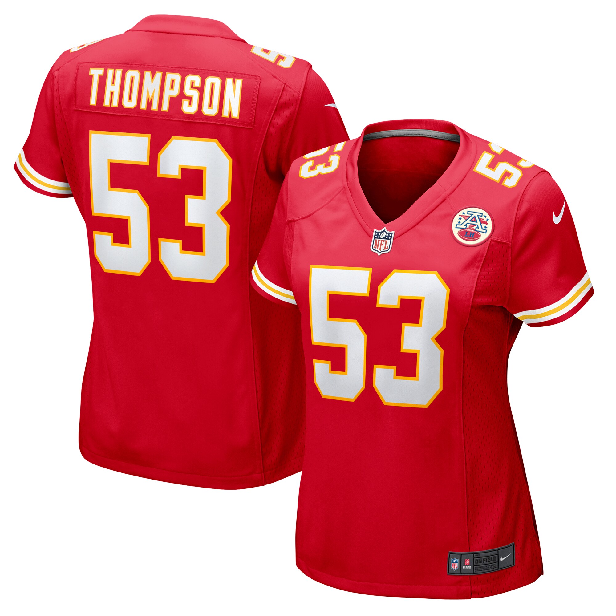 Women's Kansas City Chiefs BJ Thompson Red Game Jersey JS4545 Saliibo