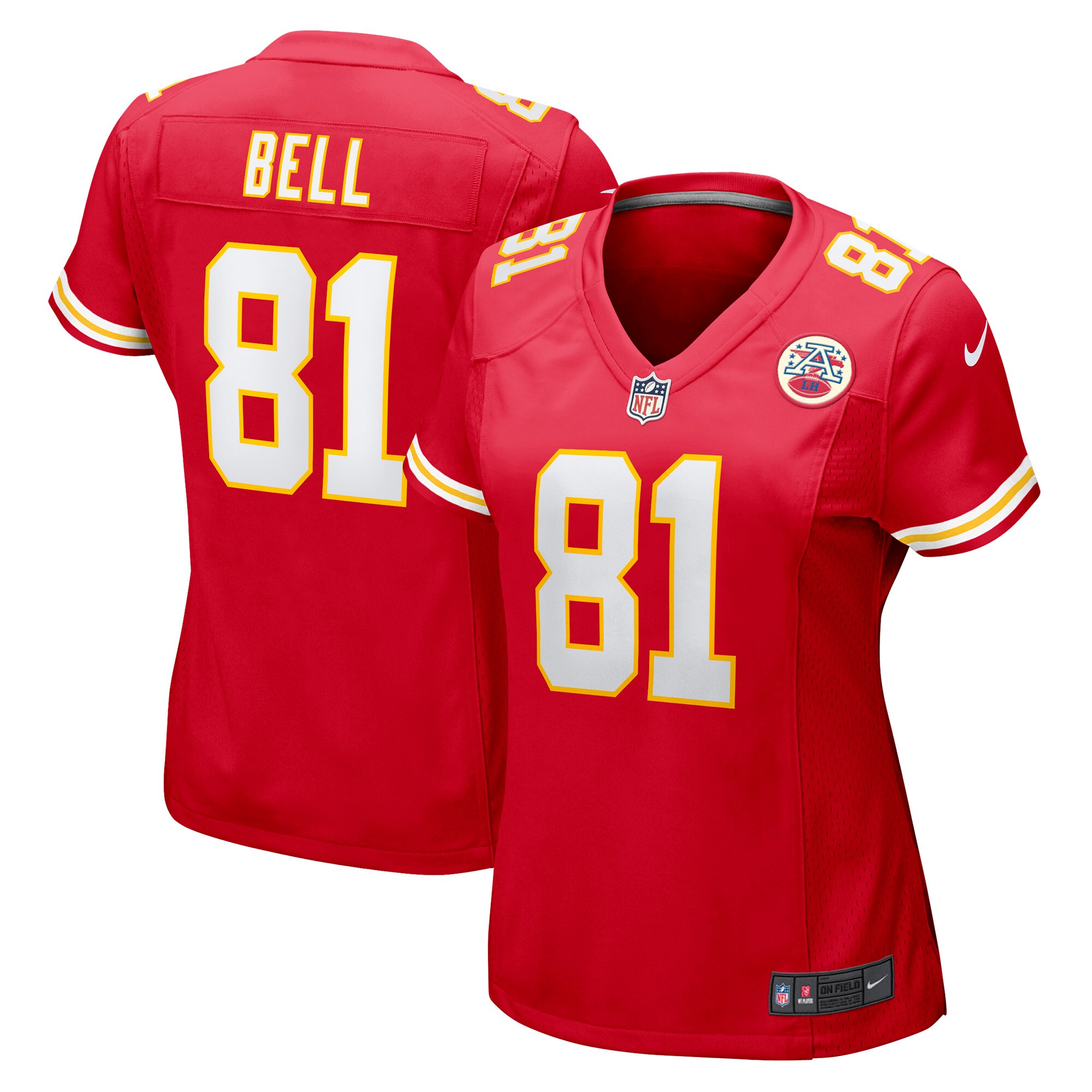 Women's Kansas City Chiefs Blake Bell Red Game Player Jersey JS3890 Saliibo