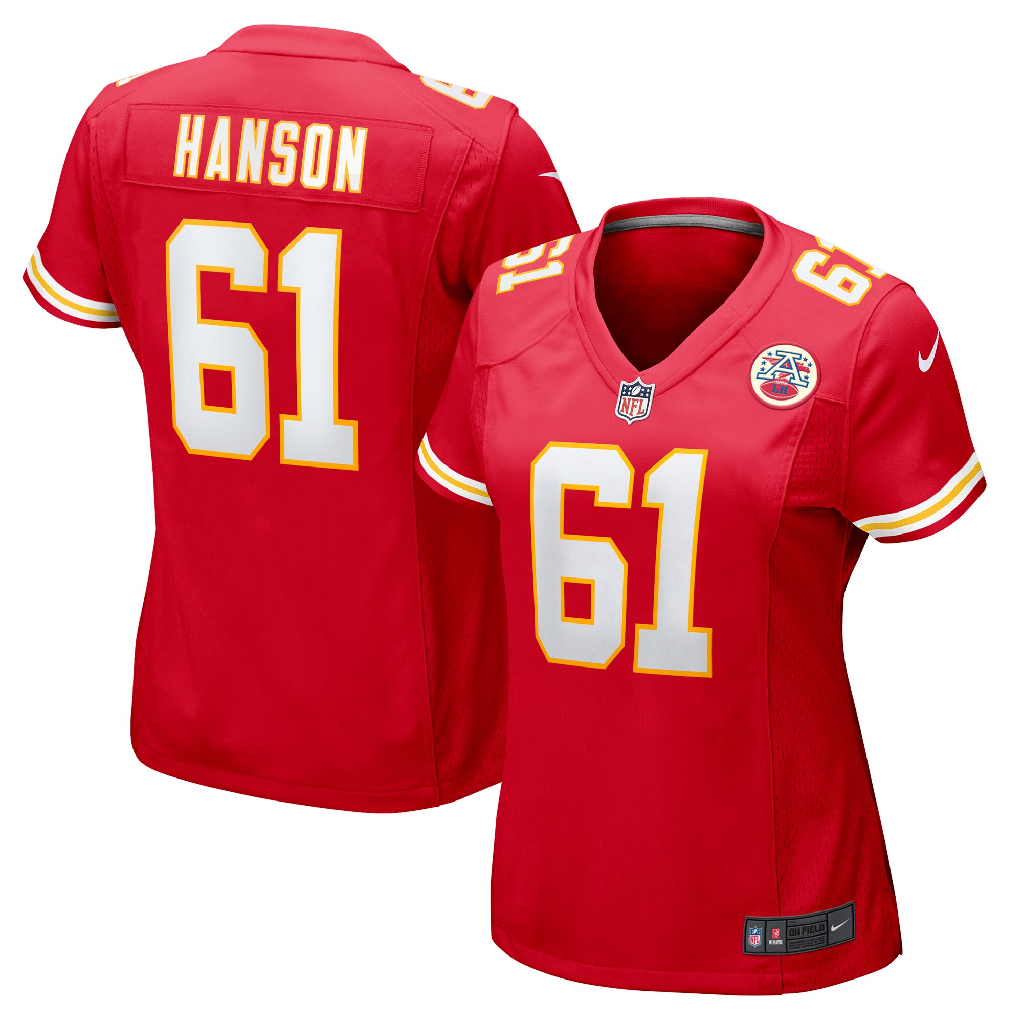 Women's Kansas City Chiefs C.J. Hanson Red Game Jersey JS8647 Saliibo