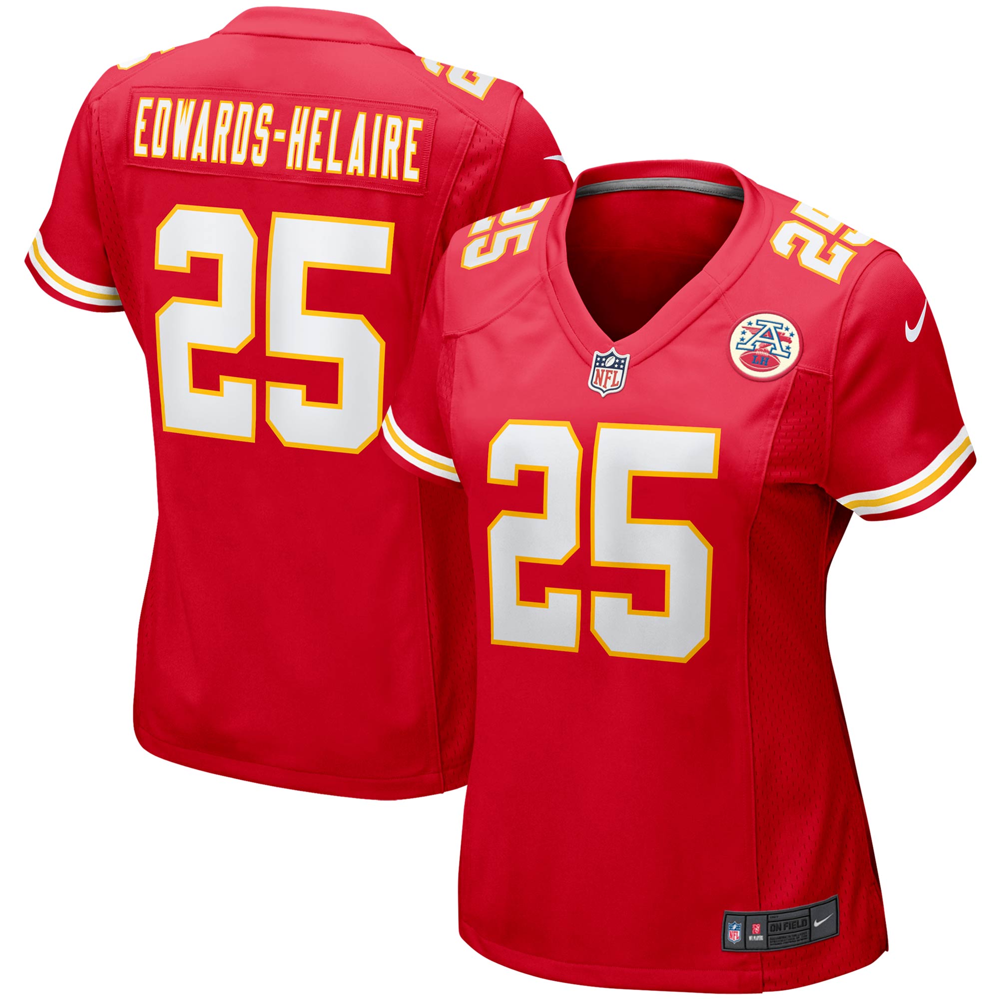 Women's Kansas City Chiefs Clyde Edwards-Helaire Red Player Jersey JS5565 Saliibo
