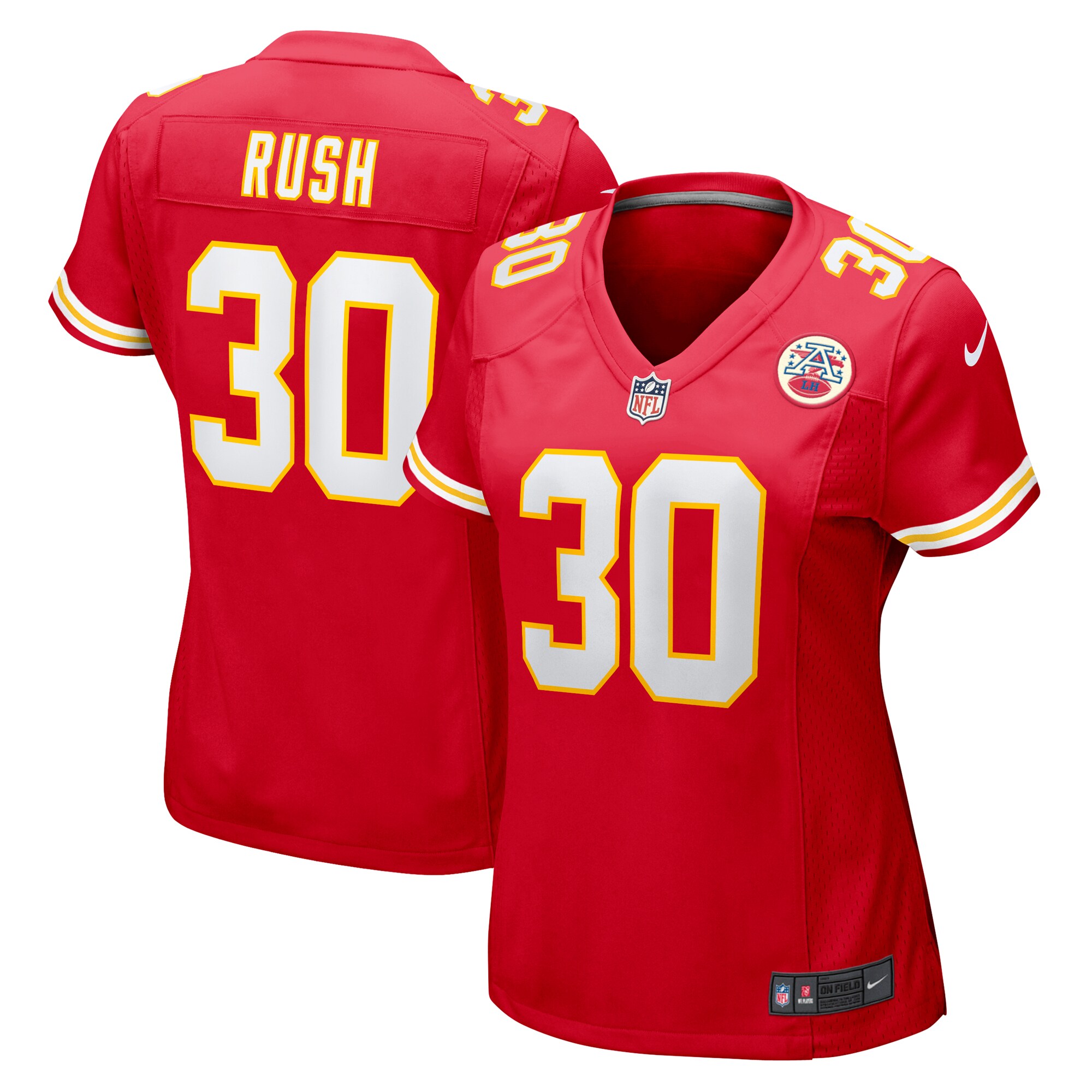 Women's Kansas City Chiefs Darius Rush Red Team Game Jersey JS3514 Saliibo