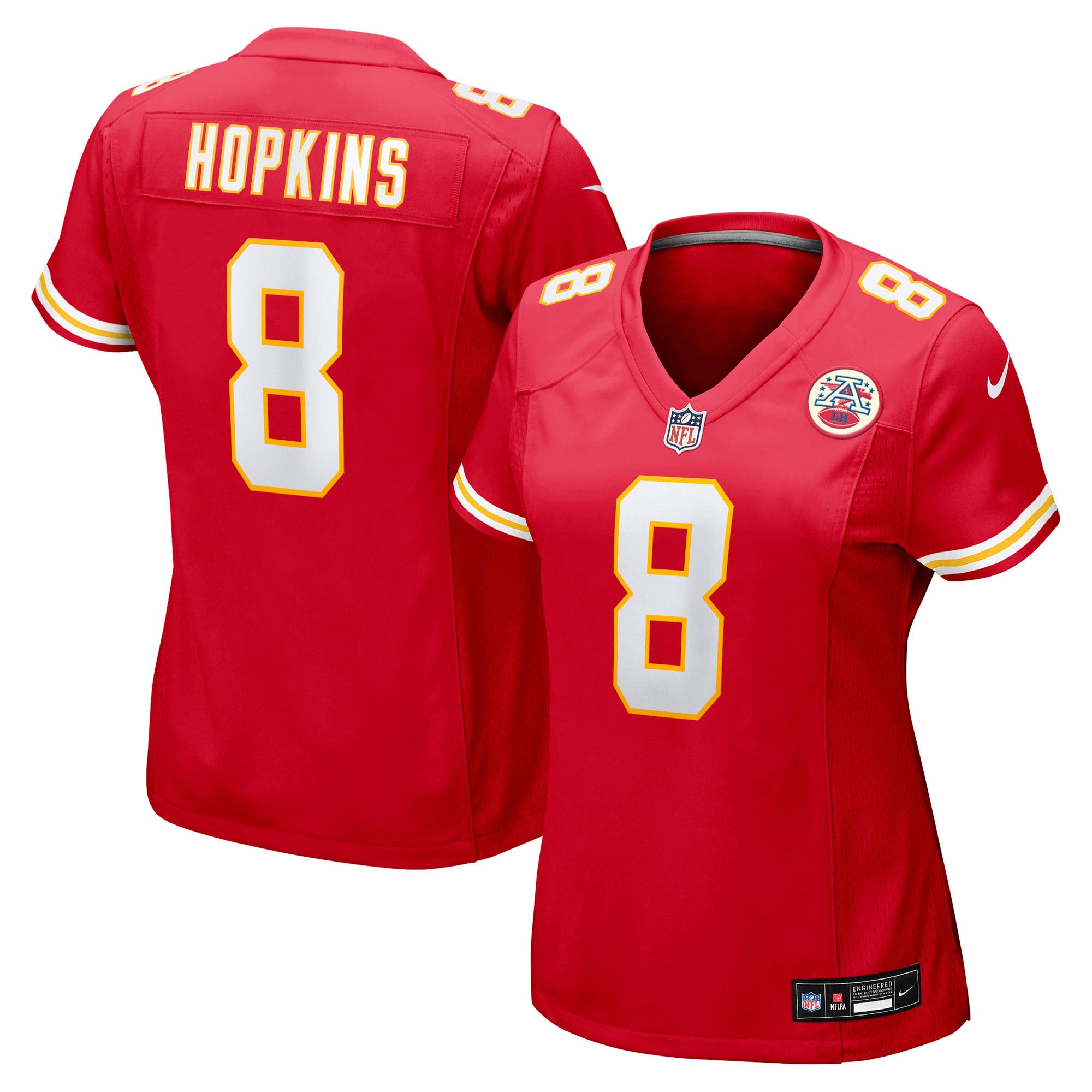 Women's Kansas City Chiefs DeAndre Hopkins Red Player Game Jersey JS2685 Saliibo