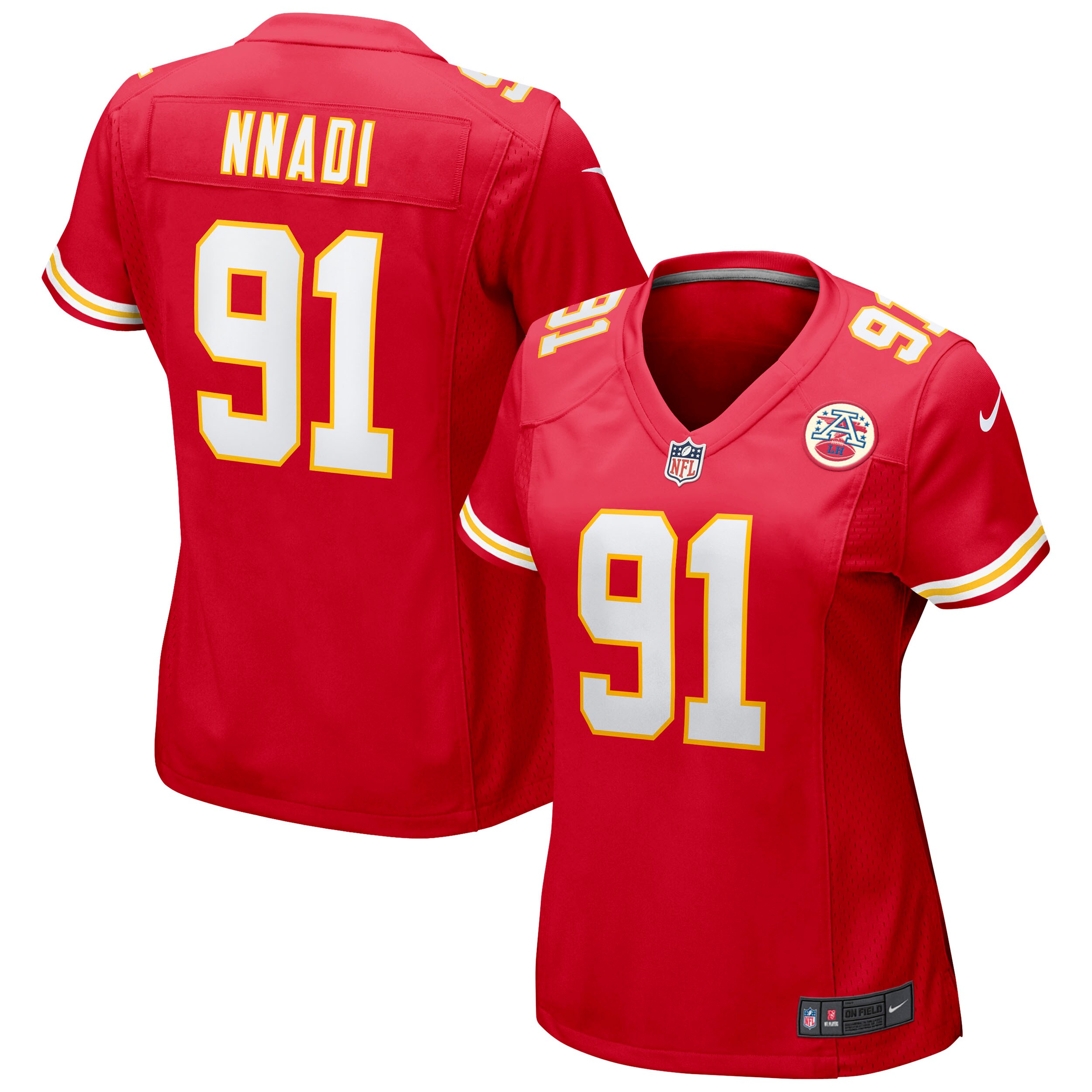 Women's Kansas City Chiefs Derrick Nnadi Red Game Jersey JS8320 Saliibo