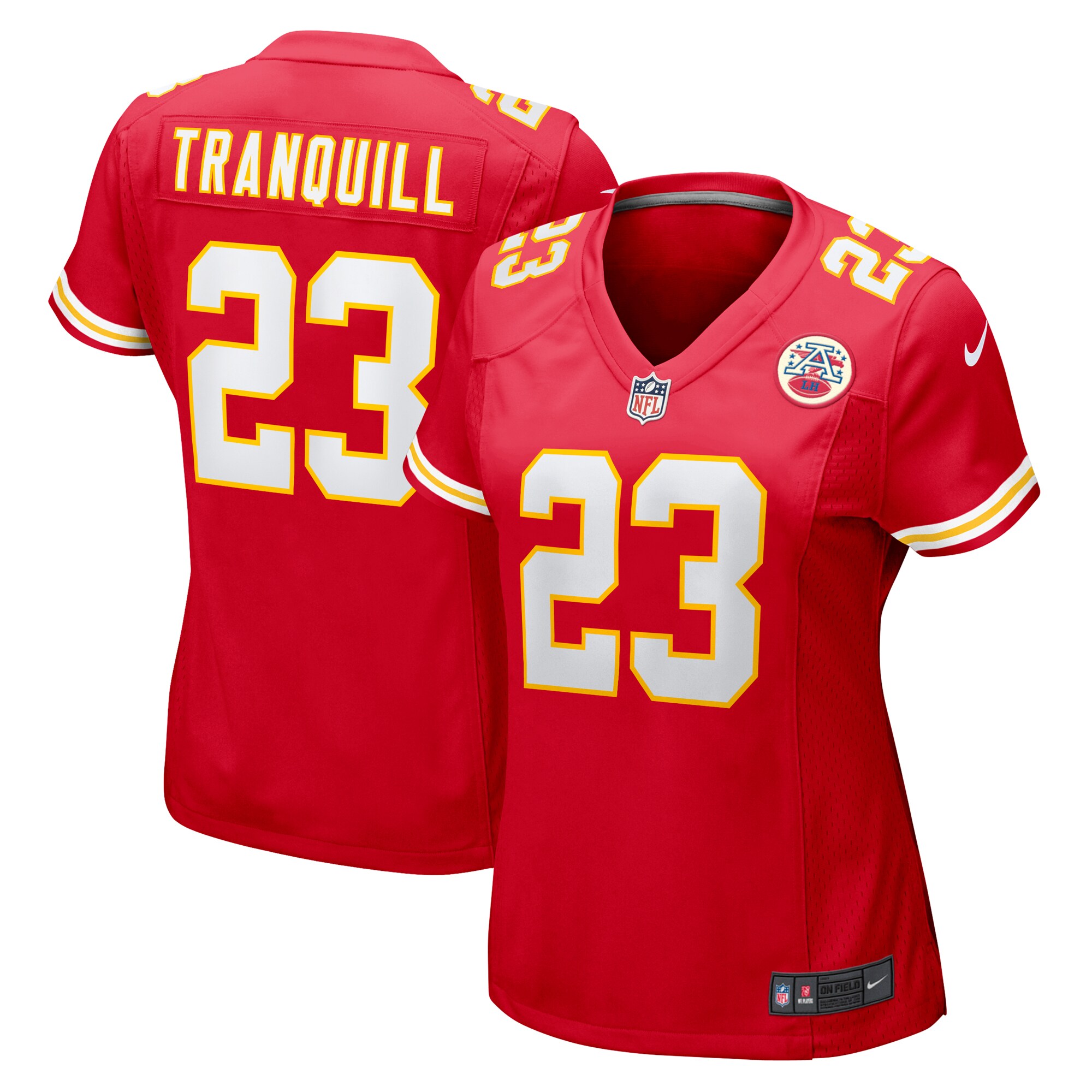 Women's Kansas City Chiefs Drue Tranquill Red Game Player Jersey JS1768 Saliibo