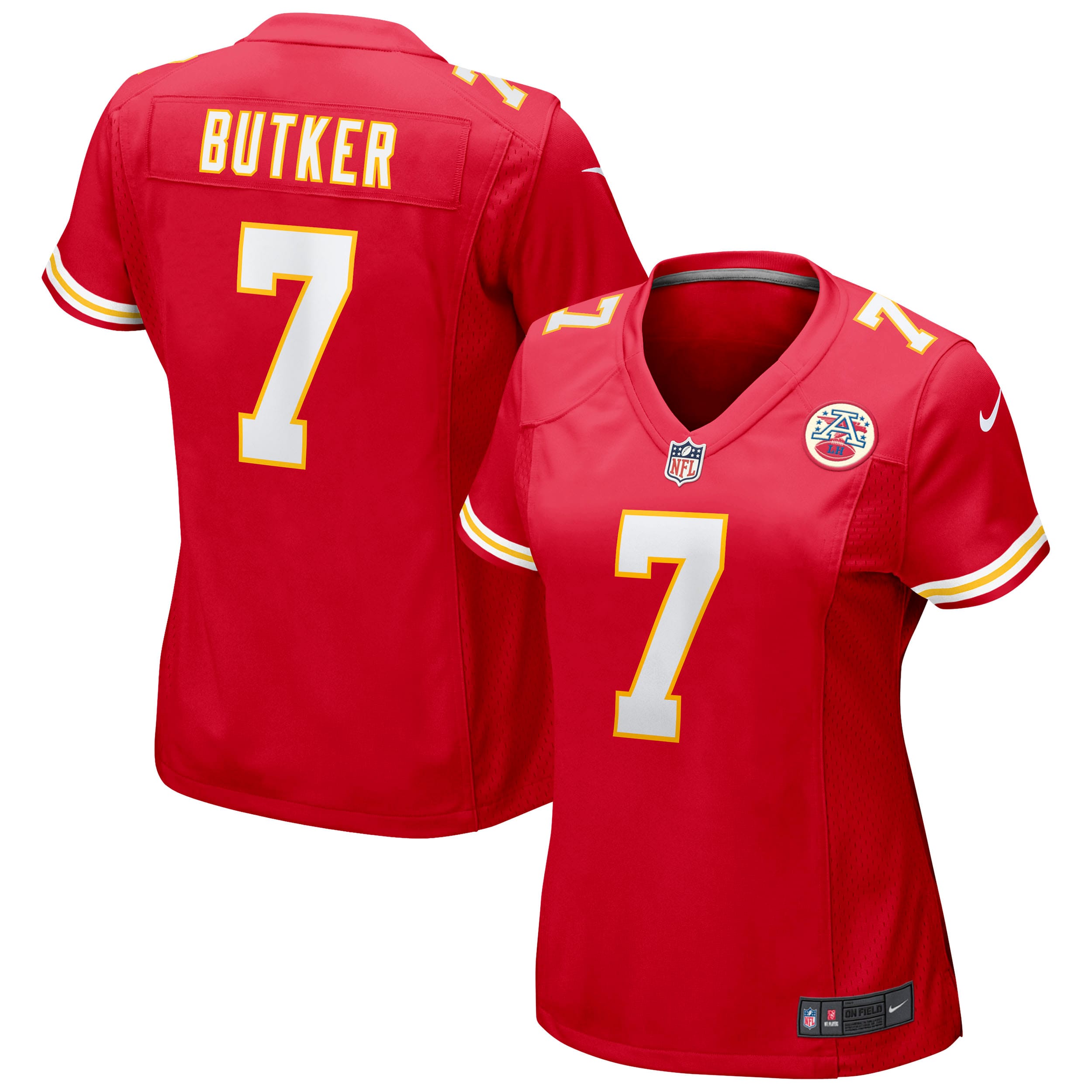 Women's Kansas City Chiefs Harrison Butker Red Game Jersey JS5800 Saliibo