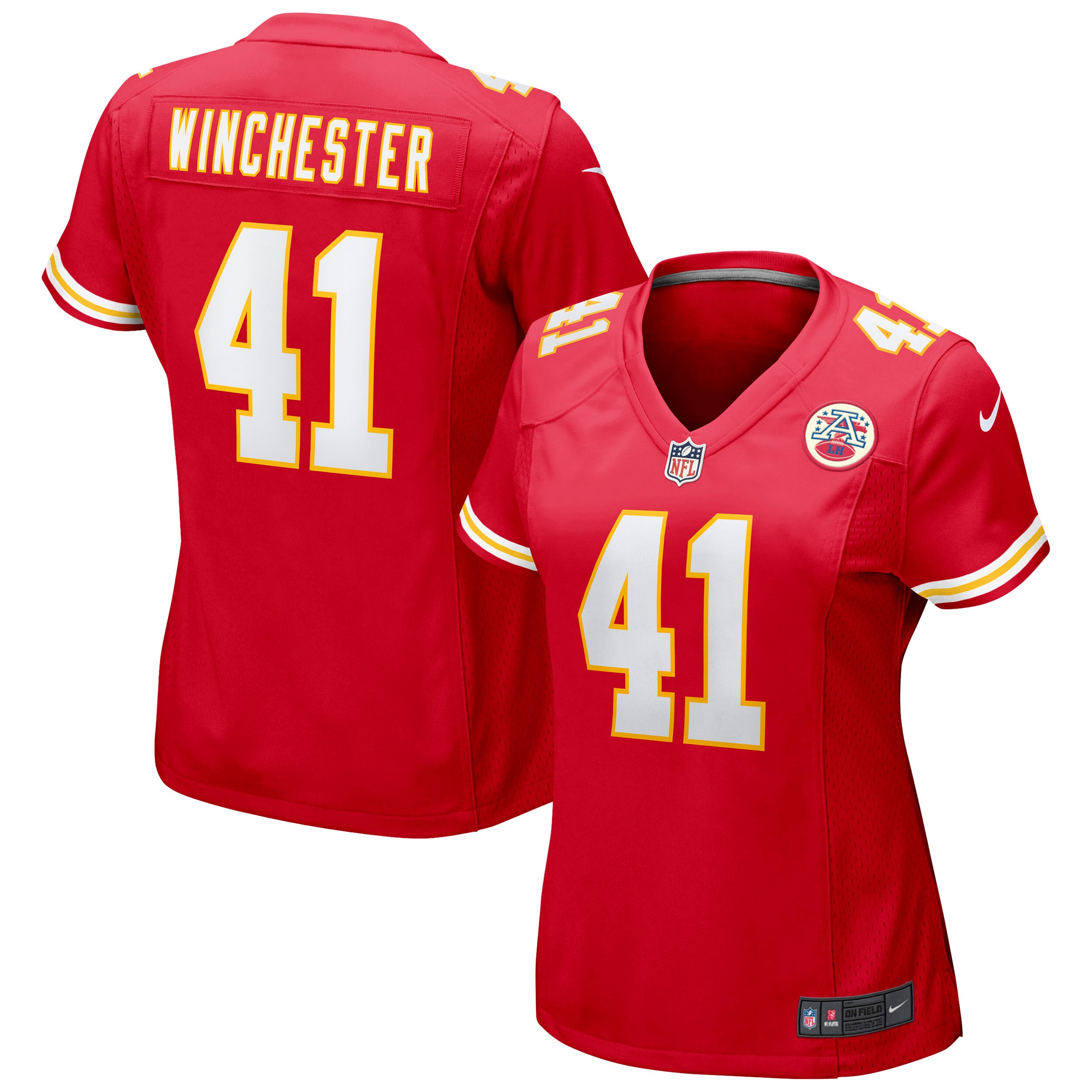 Women's Kansas City Chiefs James Winchester Red Game Jersey JS6640 Saliibo