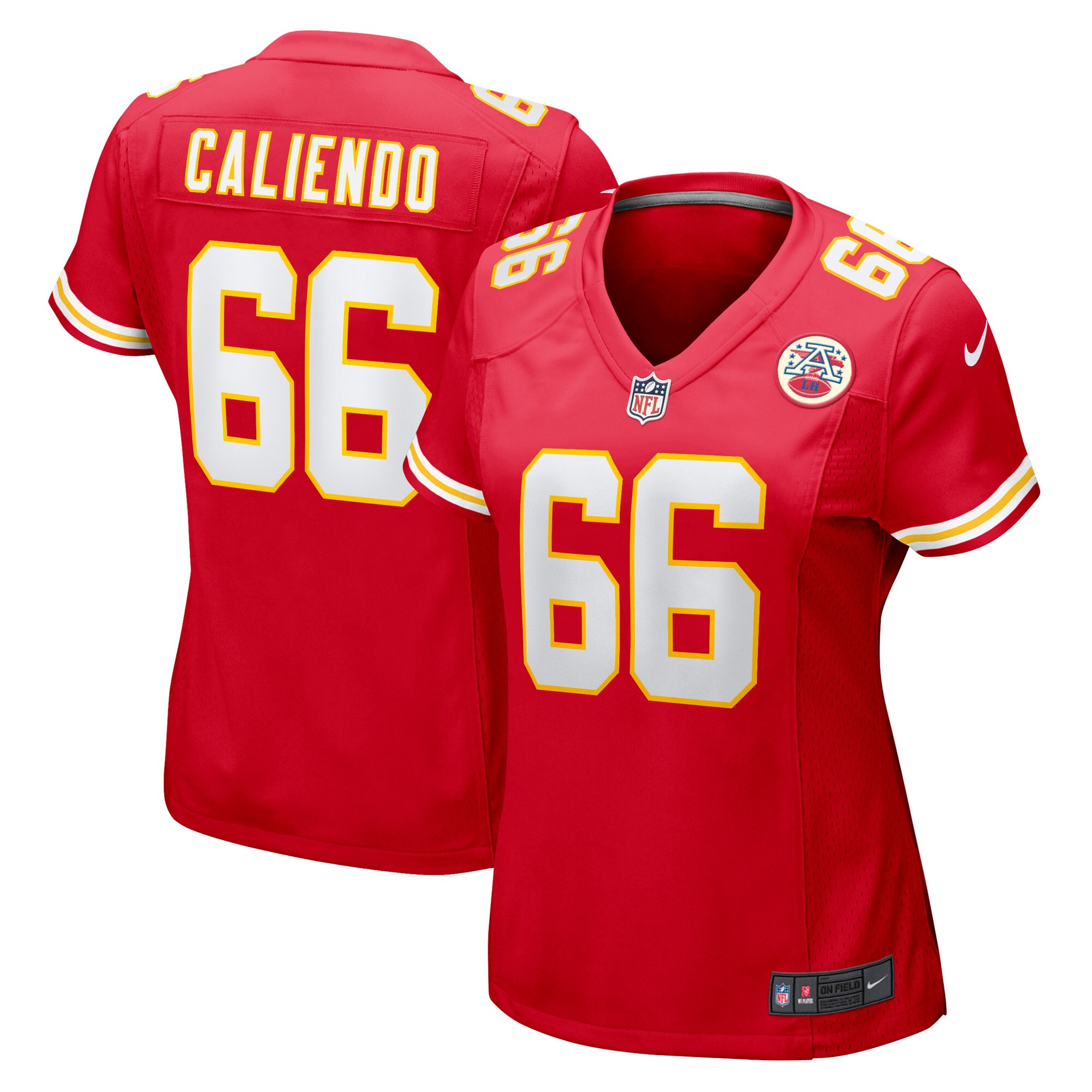 Women's Kansas City Chiefs Mike Caliendo Red Game Player Jersey JS4654 Saliibo