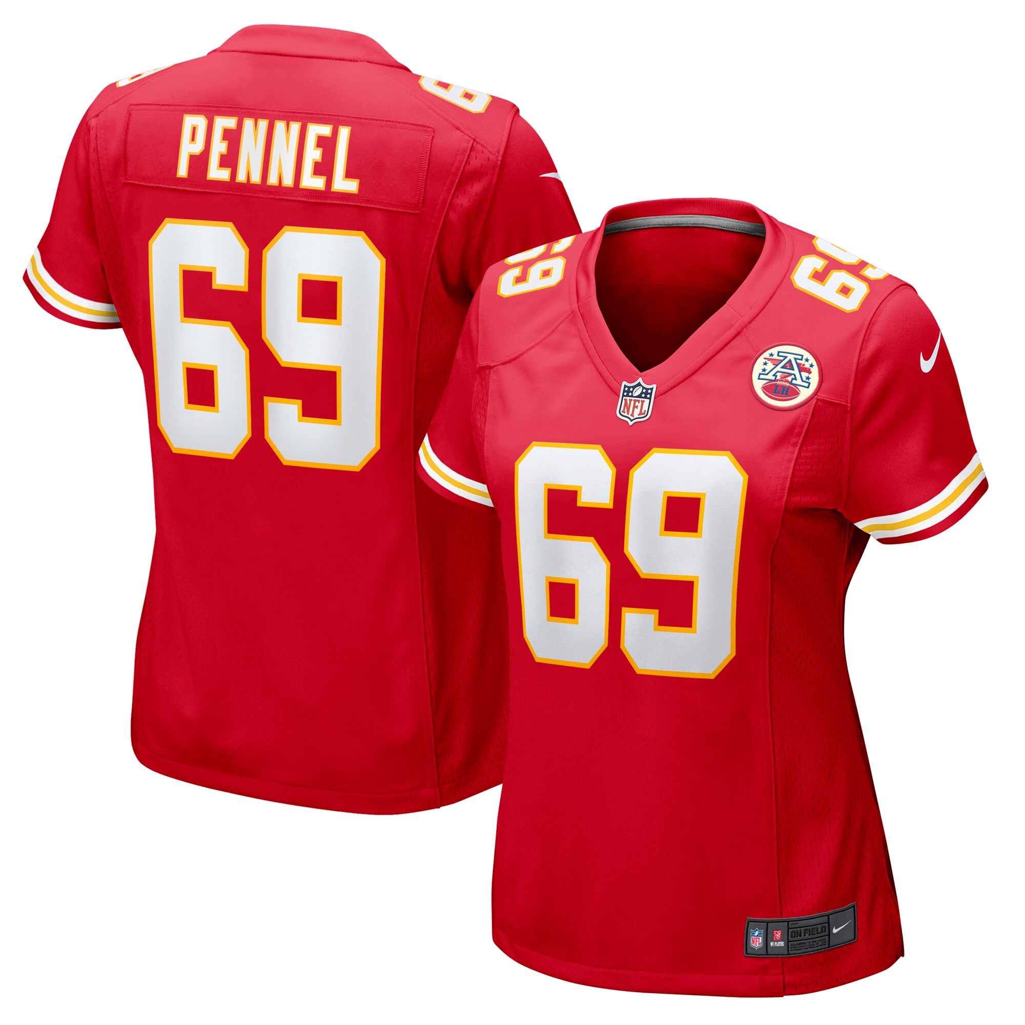 Women's Kansas City Chiefs Mike Pennel Red Game Jersey JS7303 Saliibo