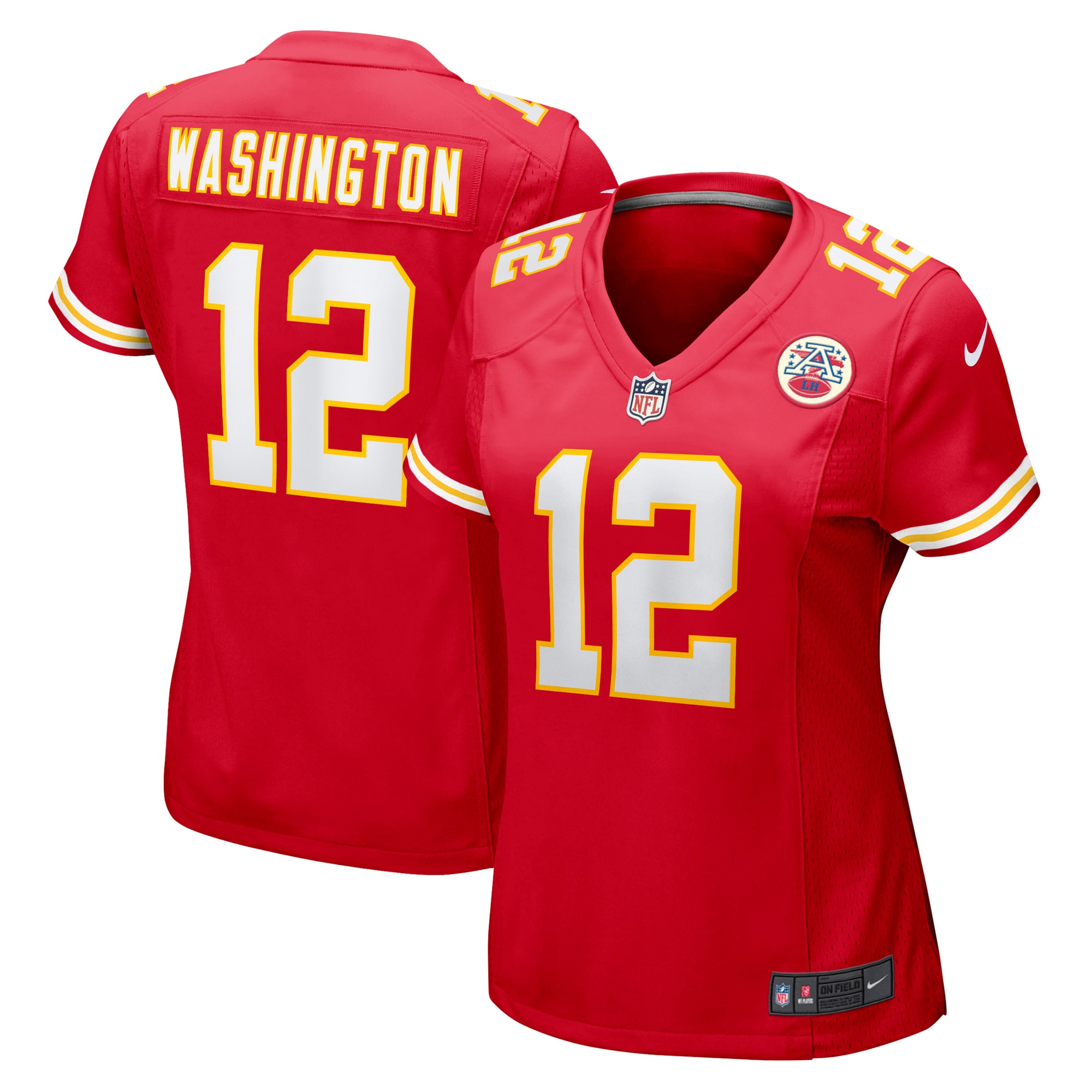 Women's Kansas City Chiefs Montrell Washington Red Team Game Jersey JS4026 Saliibo