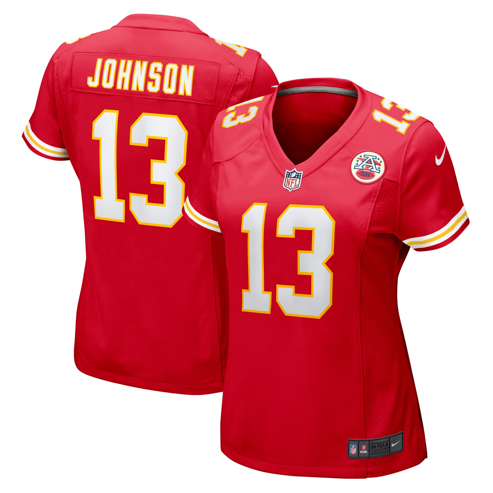 Women's Kansas City Chiefs Nazeeh Johnson Red Game Player Jersey JS7806 Saliibo