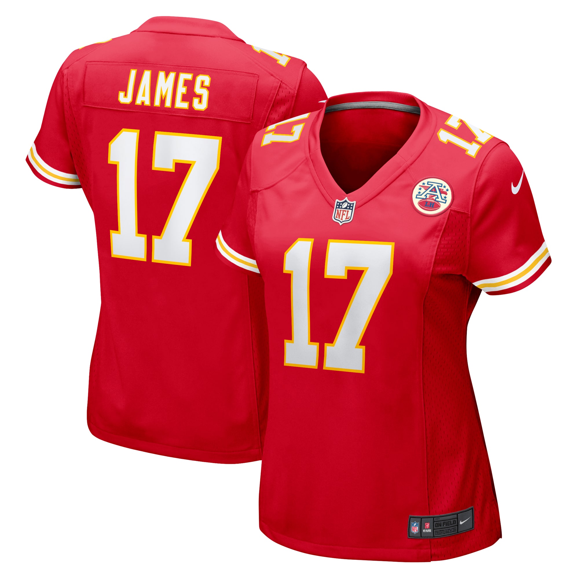 Women's Kansas City Chiefs Richie James Red Game Jersey JS3660 Saliibo