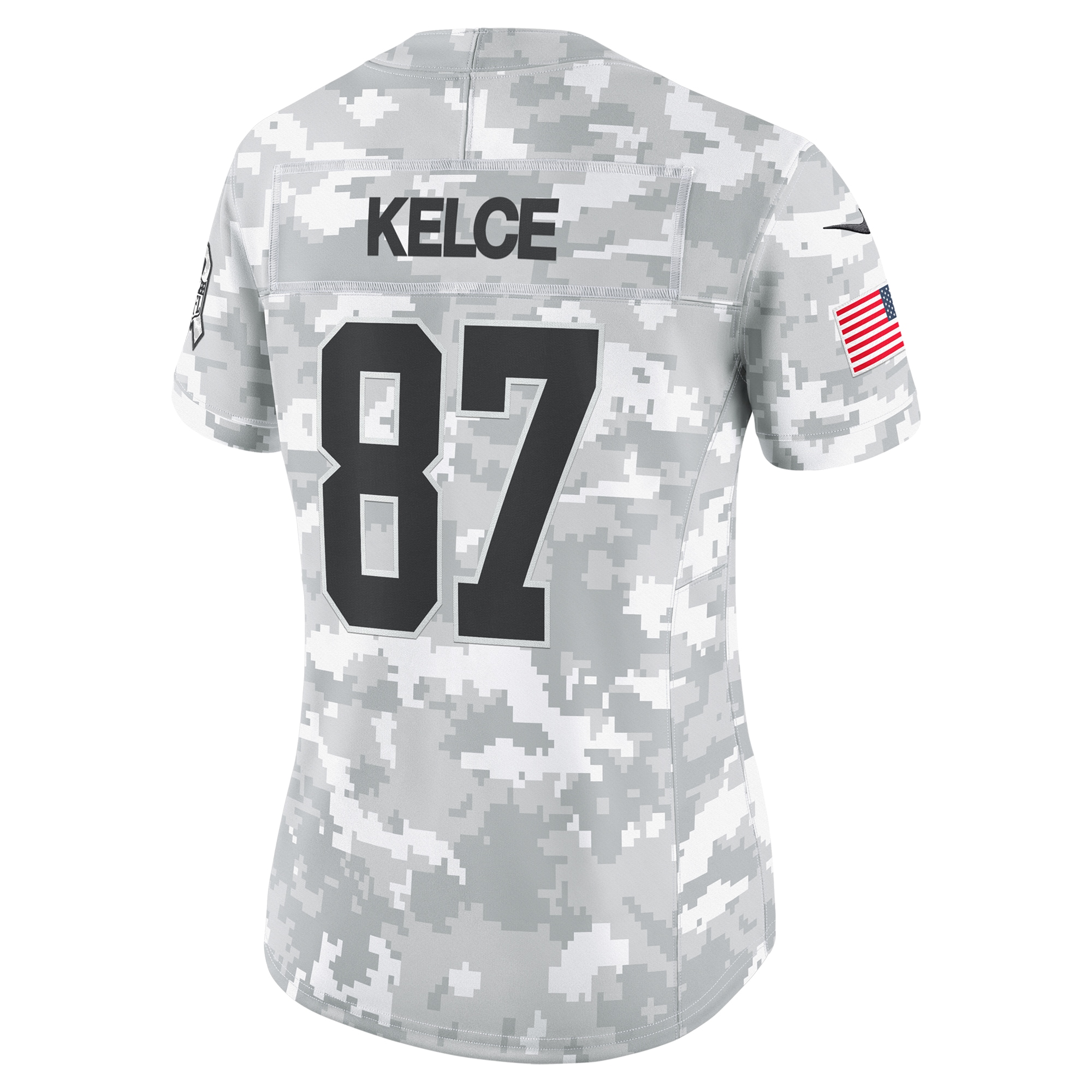 Women's Kansas City Chiefs Travis Kelce Arctic Camo 2024 Salute to Service Limited Jersey JS2775 Saliibo - Image 3
